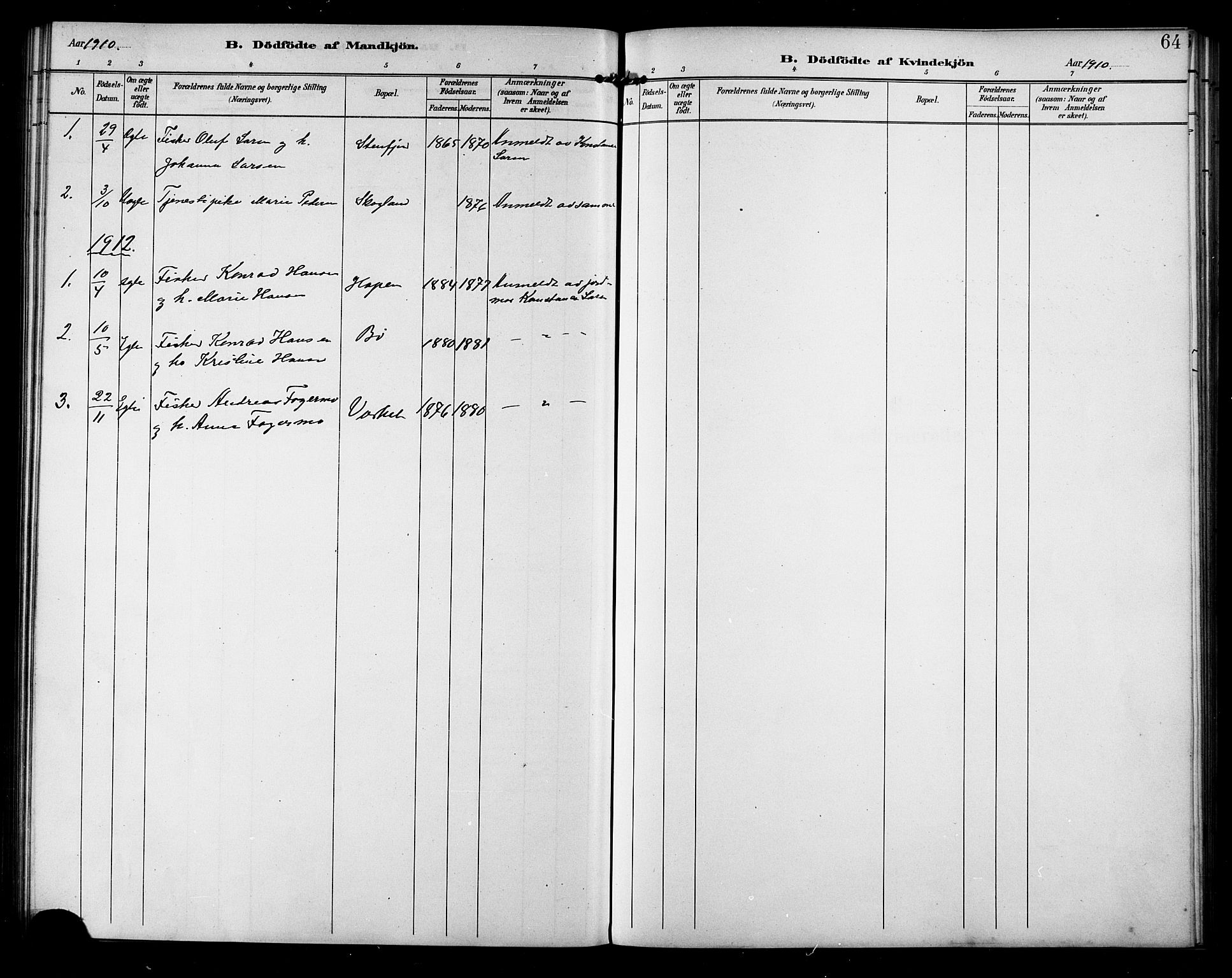 Berg sokneprestkontor, AV/SATØ-S-1318/G/Ga/Gab/L0005klokker: Parish register (copy) no. 5, 1898-1911, p. 64