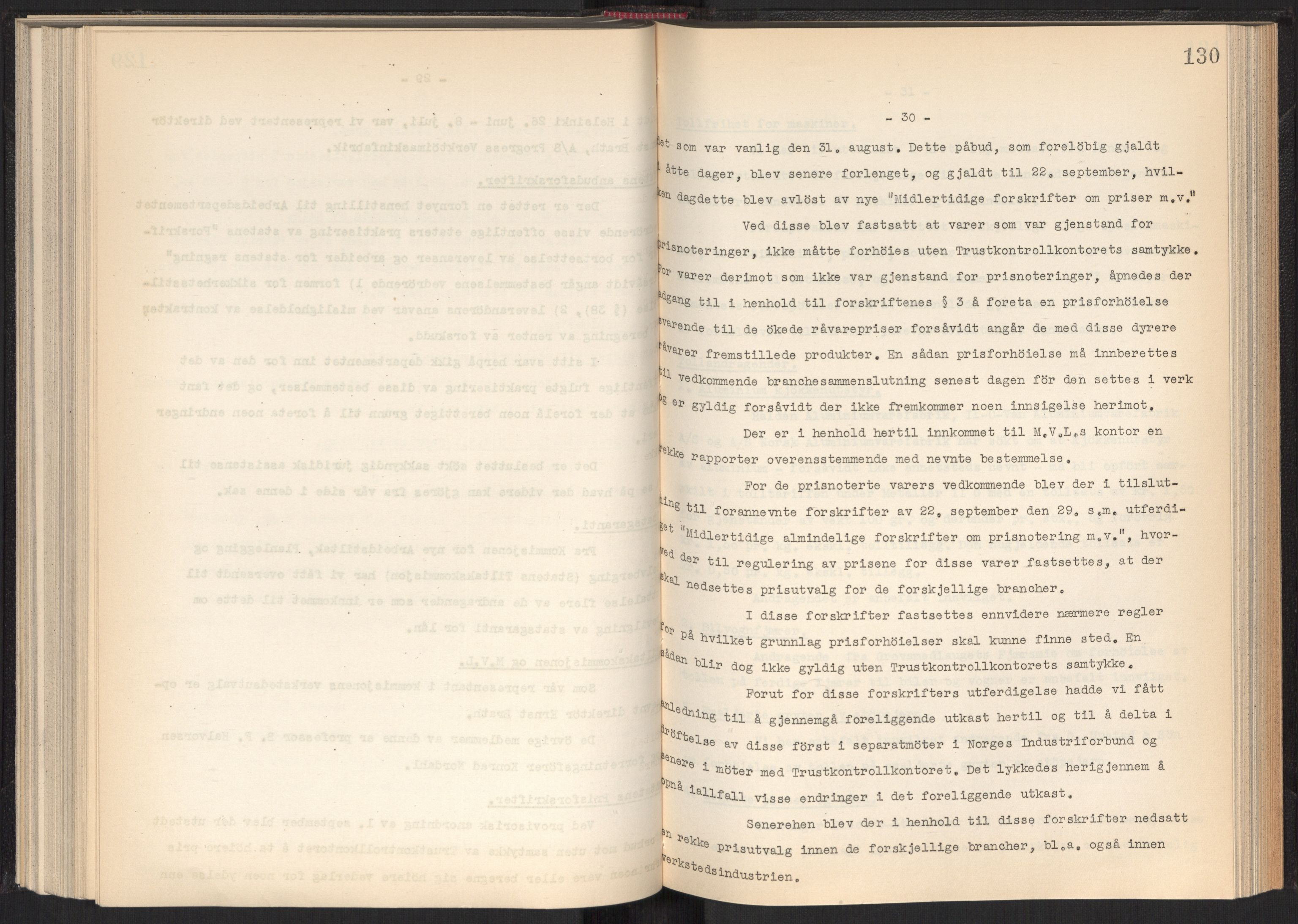 Teknologibedriftenes Landsforening TBL, RA/PA-1700/A/Ad/L0006: Årsberetning med register, 1937-1943, p. 130