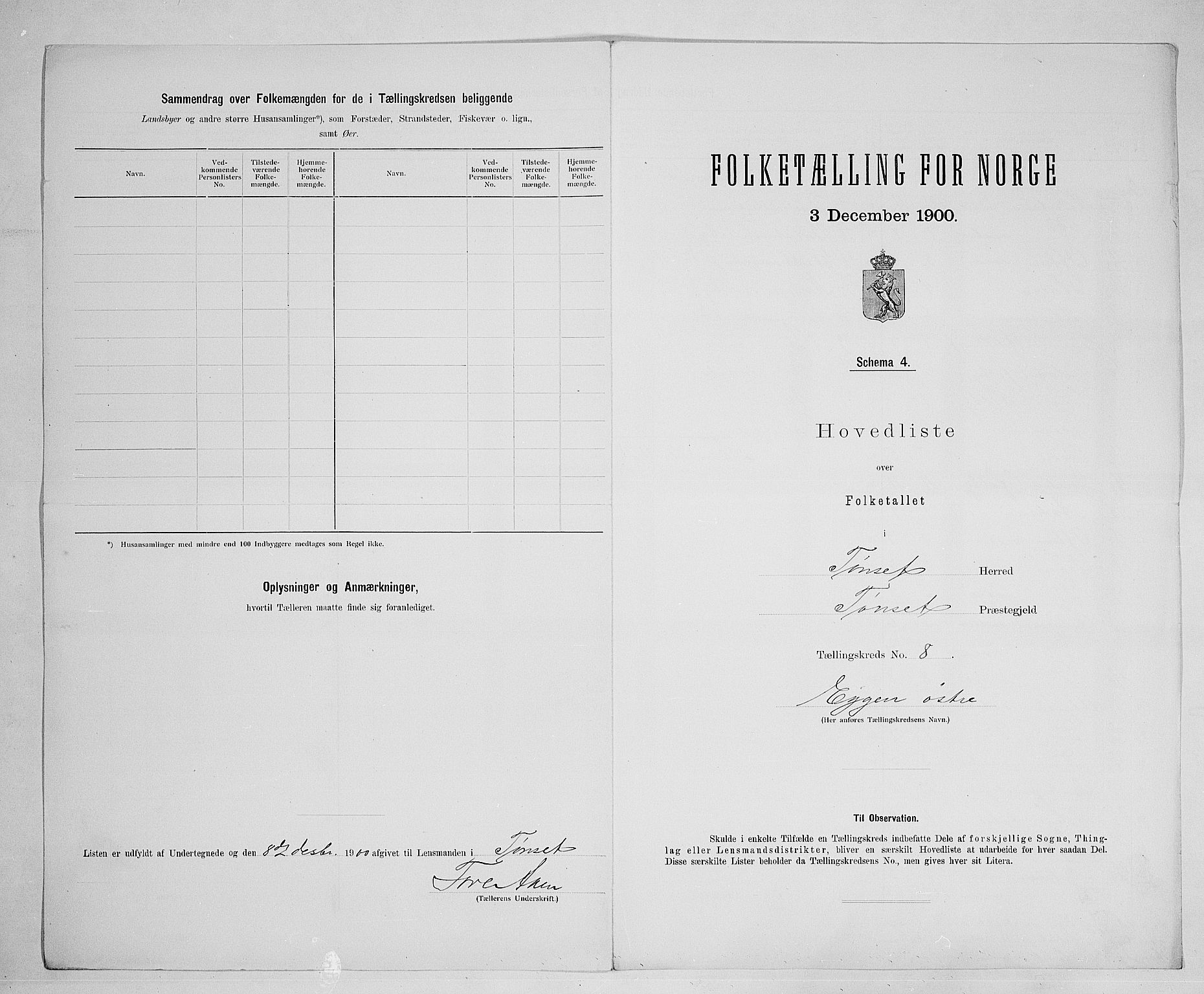 SAH, 1900 census for Tynset, 1900, p. 33