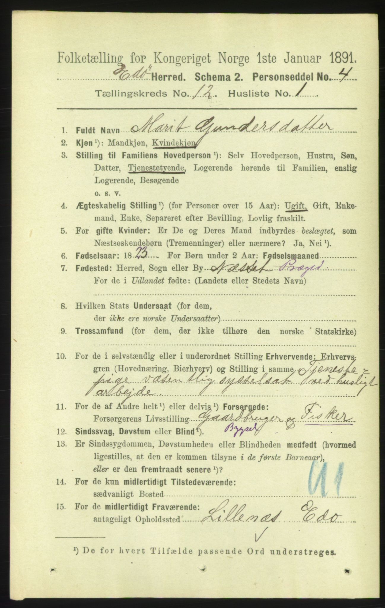 RA, 1891 census for 1573 Edøy, 1891, p. 3375