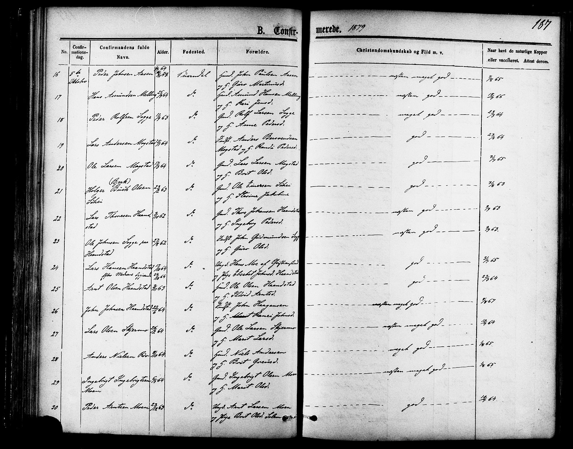 Ministerialprotokoller, klokkerbøker og fødselsregistre - Møre og Romsdal, SAT/A-1454/595/L1046: Parish register (official) no. 595A08, 1874-1884, p. 137