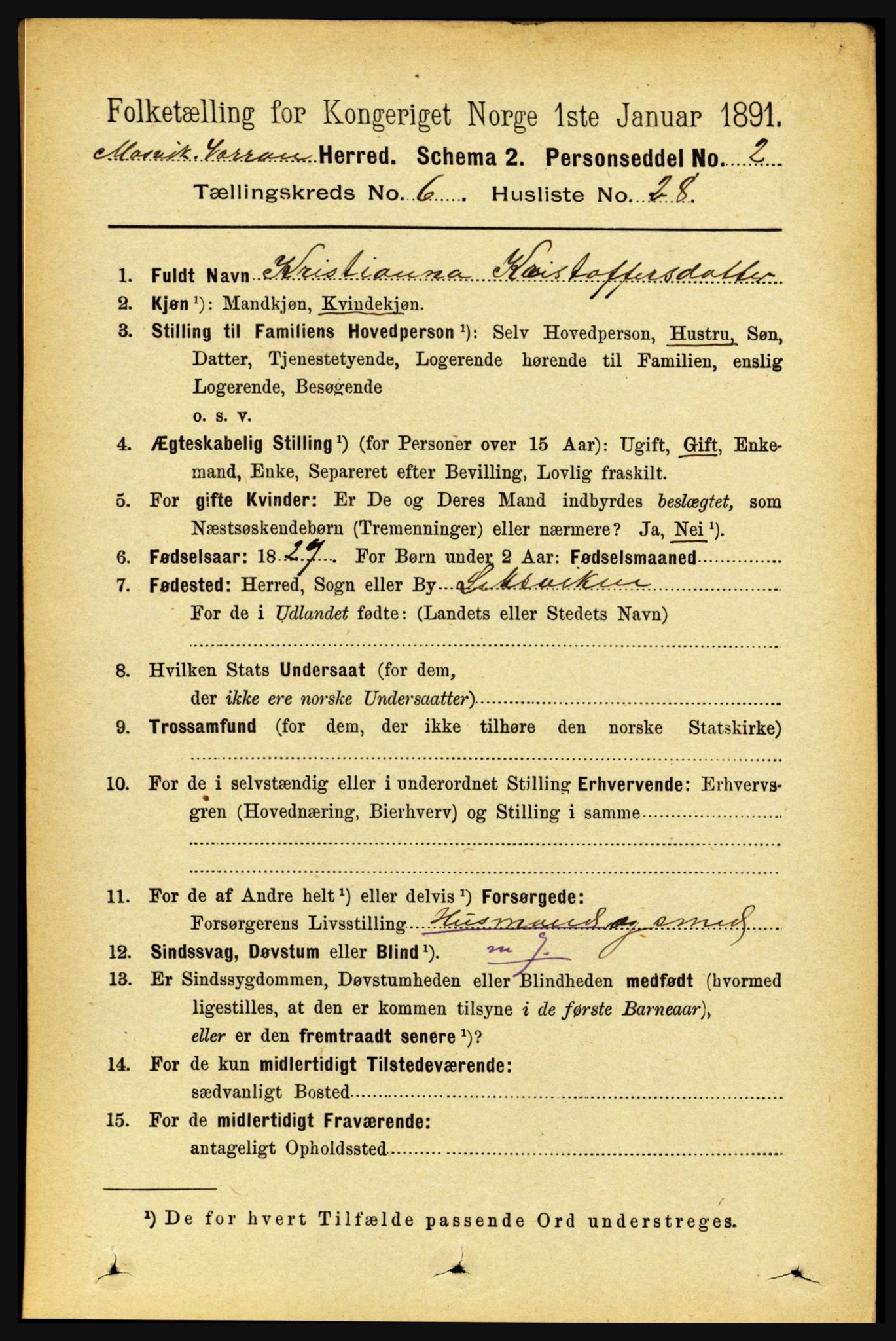 RA, 1891 census for 1723 Mosvik og Verran, 1891, p. 2670