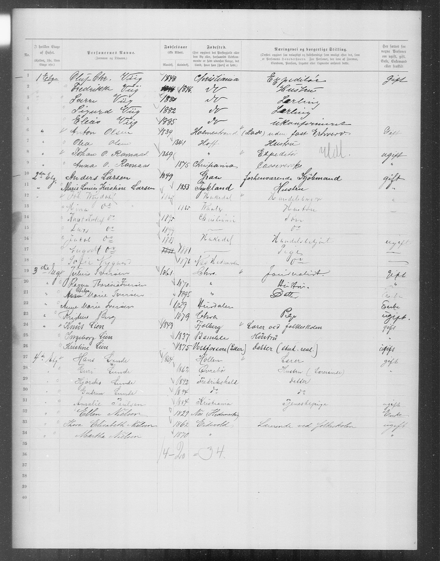 OBA, Municipal Census 1899 for Kristiania, 1899, p. 12299