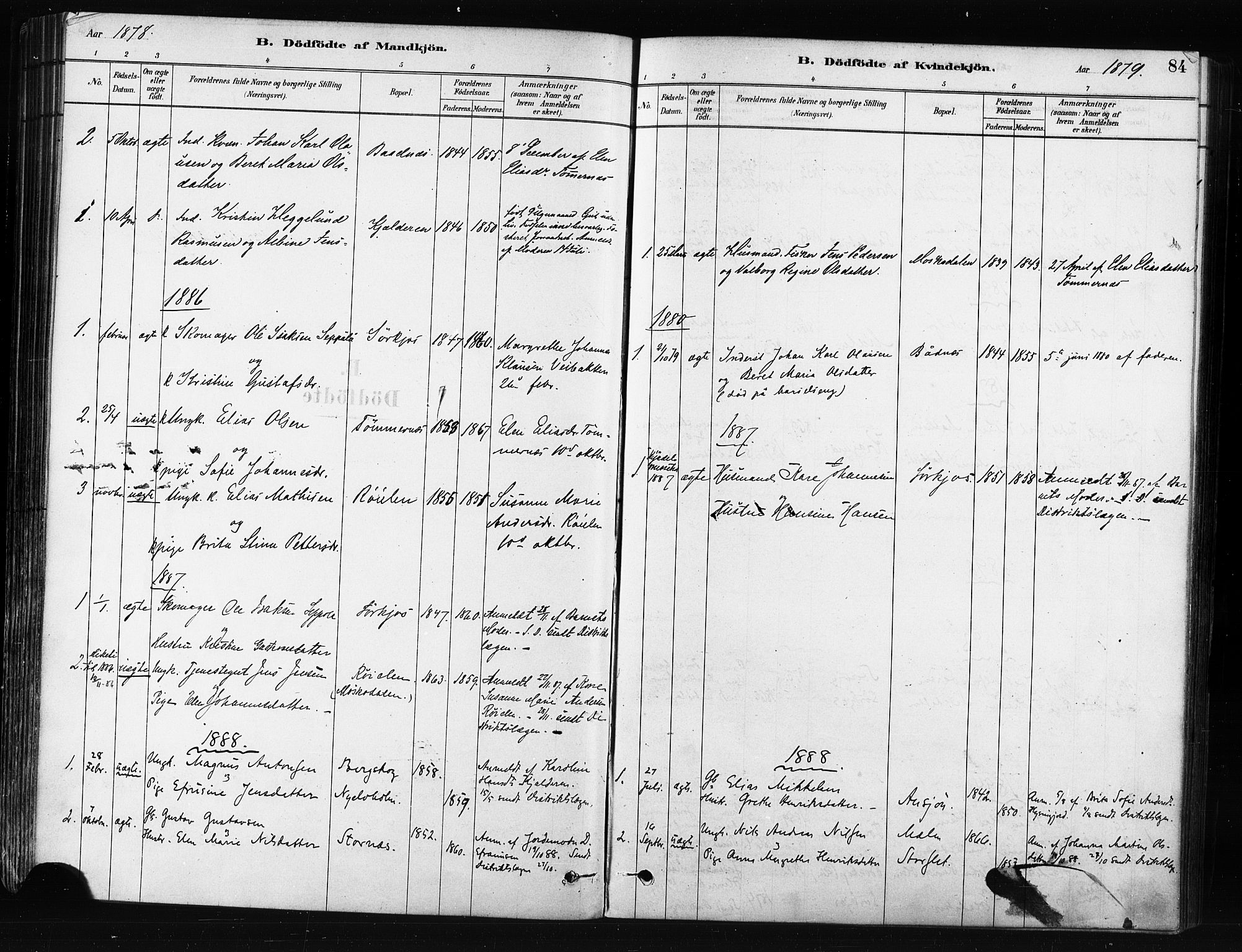 Skjervøy sokneprestkontor, SATØ/S-1300/H/Ha/Haa/L0014kirke: Parish register (official) no. 14, 1878-1894, p. 84