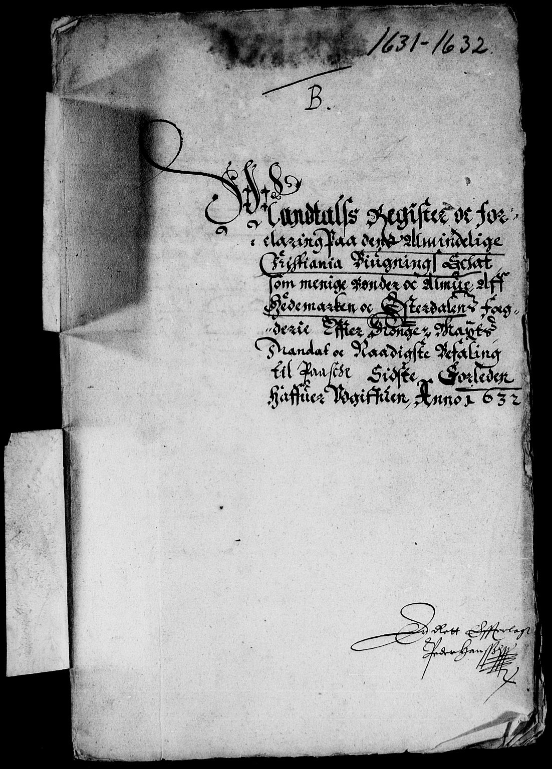 Rentekammeret inntil 1814, Reviderte regnskaper, Lensregnskaper, AV/RA-EA-5023/R/Rb/Rba/L0107: Akershus len, 1631-1632