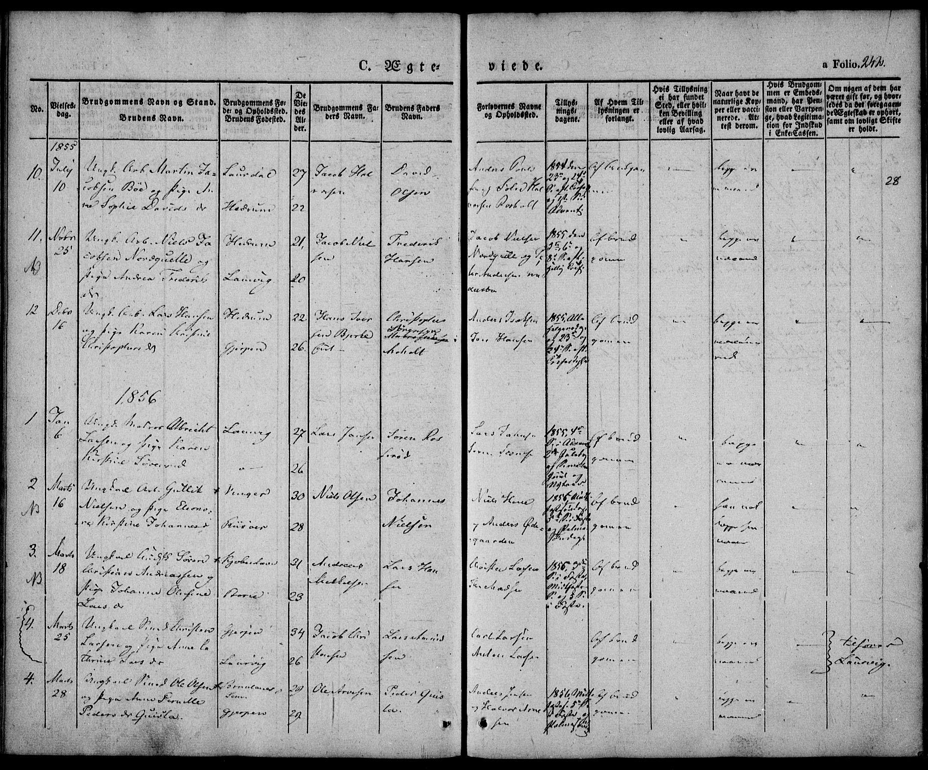 Larvik kirkebøker, SAKO/A-352/F/Fb/L0003: Parish register (official) no. II 3, 1842-1856, p. 242