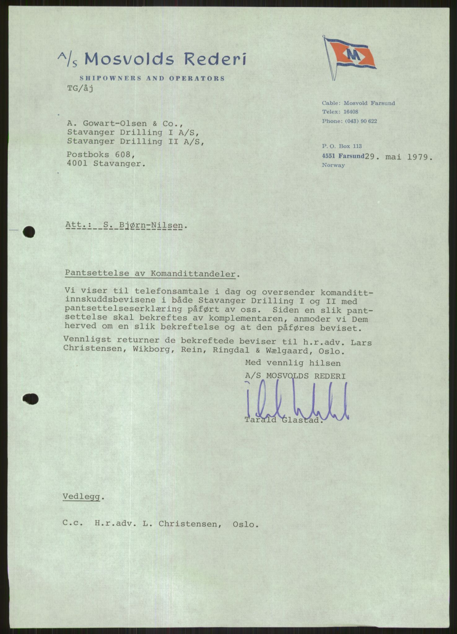 Pa 1503 - Stavanger Drilling AS, AV/SAST-A-101906/D/L0005: Korrespondanse og saksdokumenter, 1974-1985, p. 540