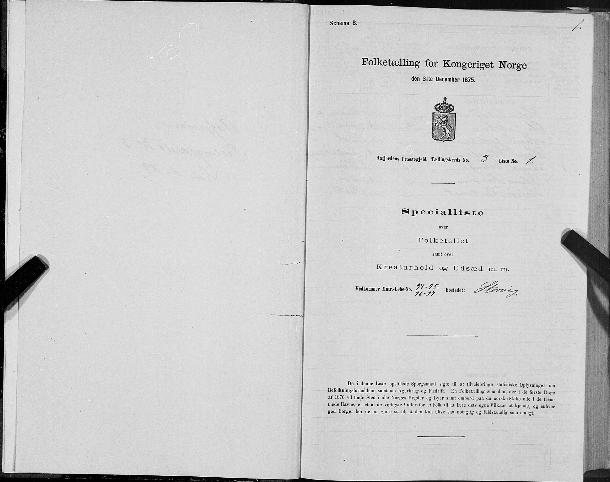 SAT, 1875 census for 1630P Aafjorden, 1875, p. 2001