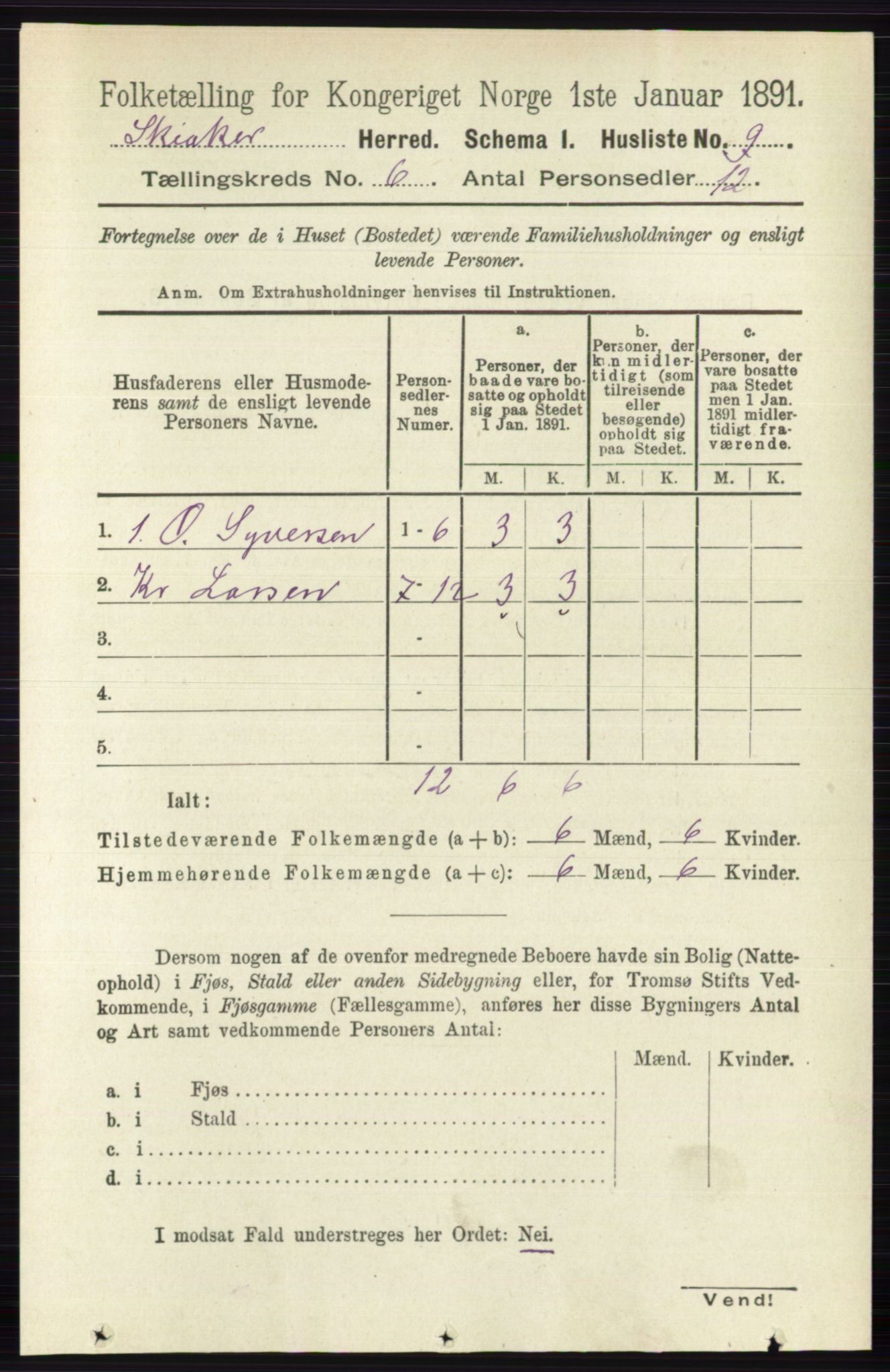 RA, 1891 census for 0513 Skjåk, 1891, p. 1990