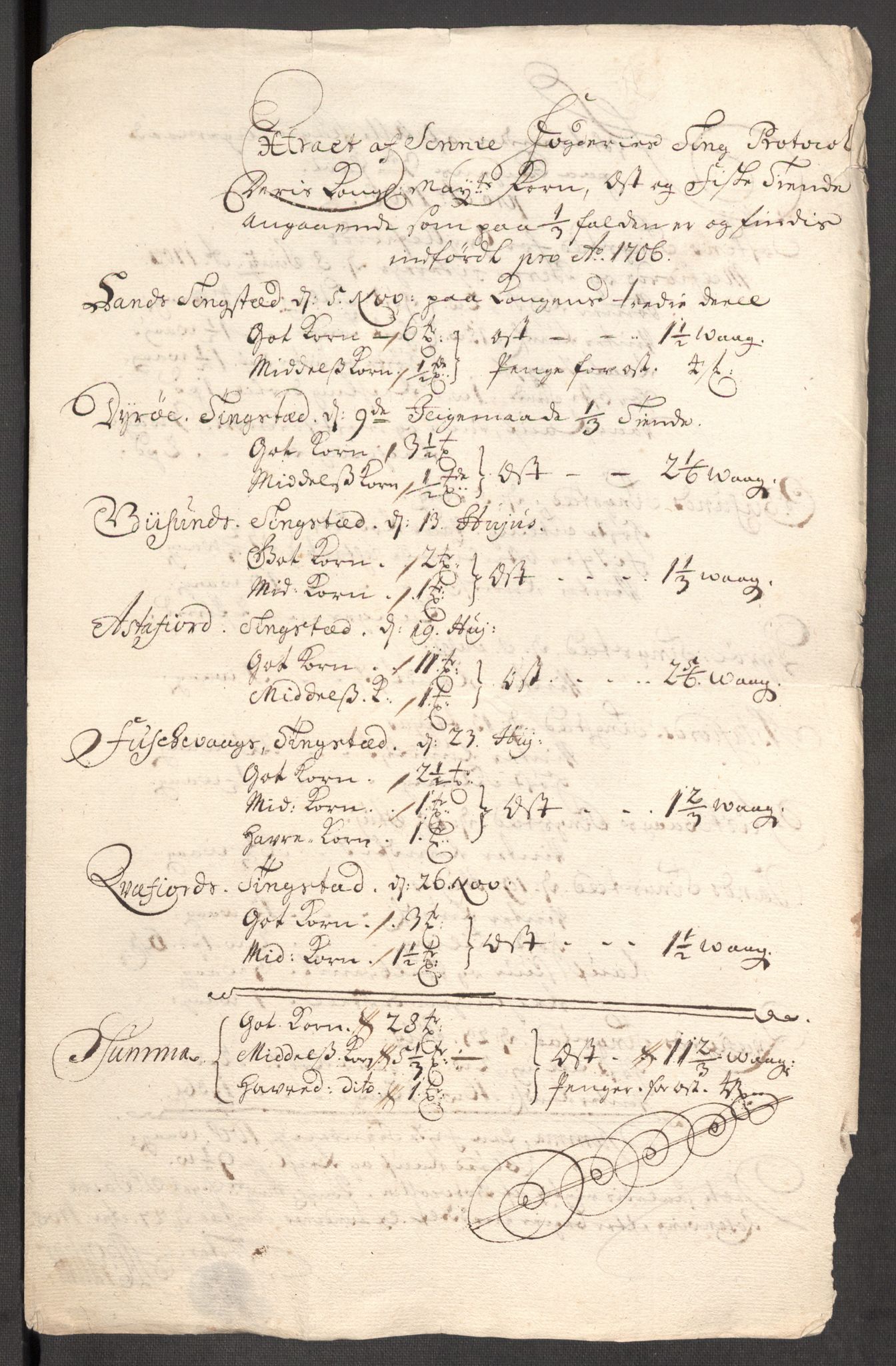 Rentekammeret inntil 1814, Reviderte regnskaper, Fogderegnskap, AV/RA-EA-4092/R68/L4756: Fogderegnskap Senja og Troms, 1705-1707, p. 240