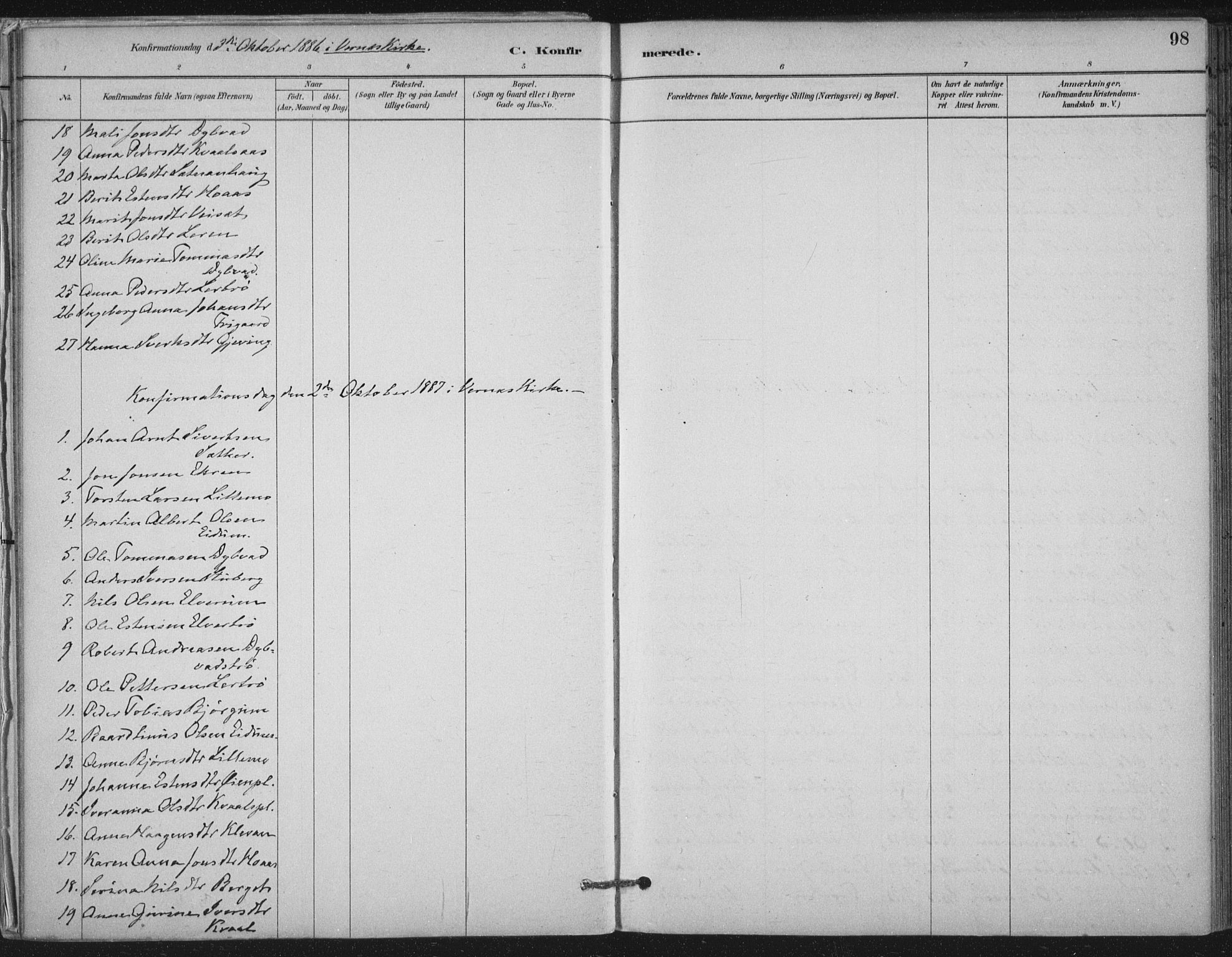 Ministerialprotokoller, klokkerbøker og fødselsregistre - Nord-Trøndelag, SAT/A-1458/710/L0095: Parish register (official) no. 710A01, 1880-1914, p. 98