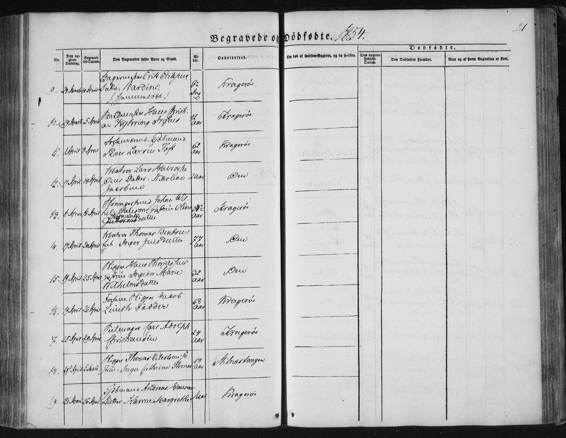 Kragerø kirkebøker, SAKO/A-278/F/Fa/L0006: Parish register (official) no. 6, 1847-1861, p. 21