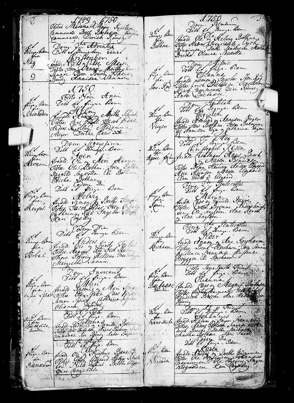 Hvaler prestekontor Kirkebøker, AV/SAO-A-2001/F/Fa/L0002: Parish register (official) no. I 2, 1749-1816, p. 2-3