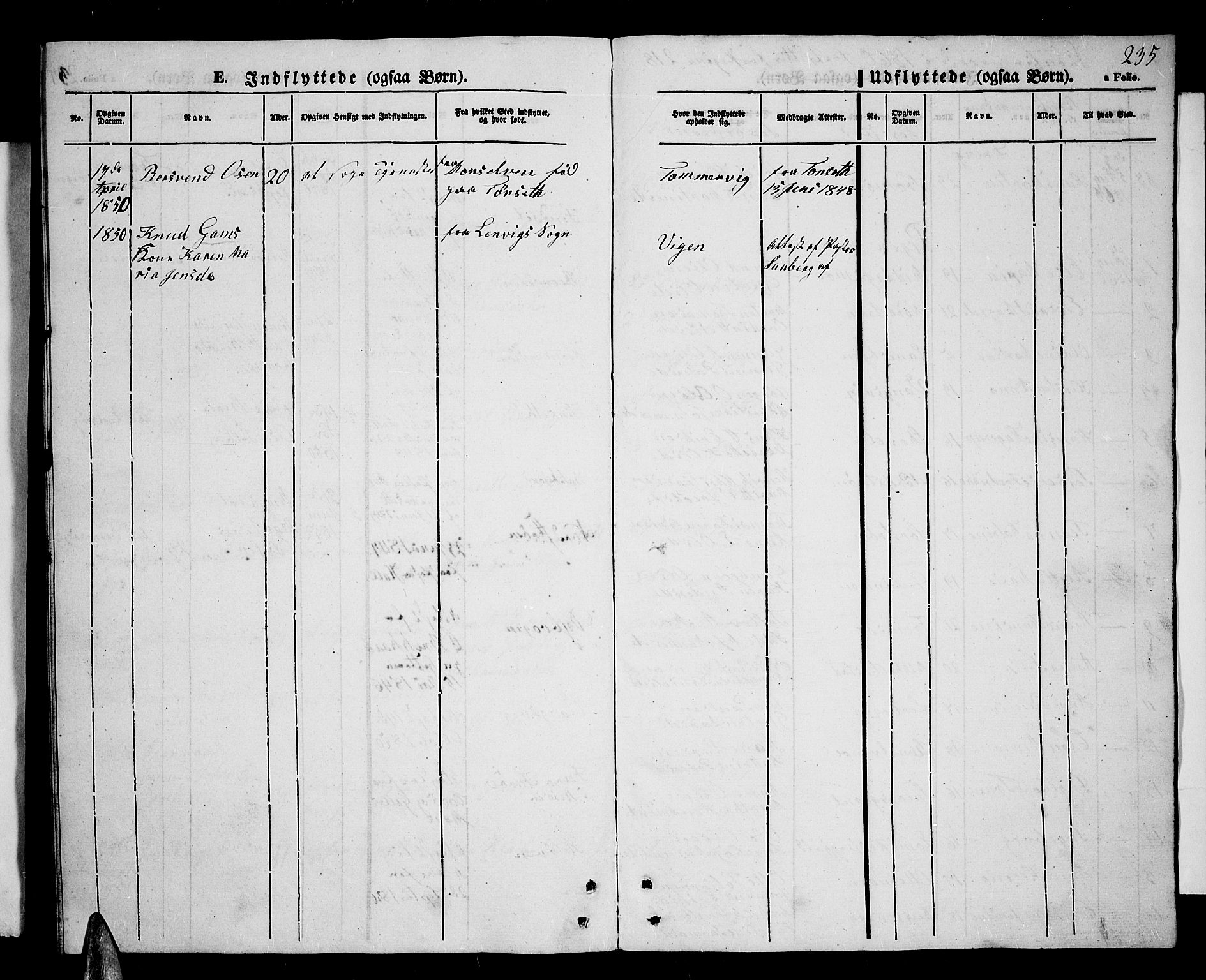 Tranøy sokneprestkontor, SATØ/S-1313/I/Ia/Iab/L0002klokker: Parish register (copy) no. 2, 1847-1860, p. 235