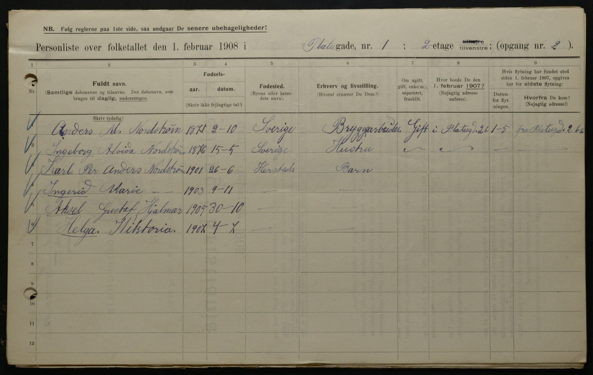 OBA, Municipal Census 1908 for Kristiania, 1908, p. 71957