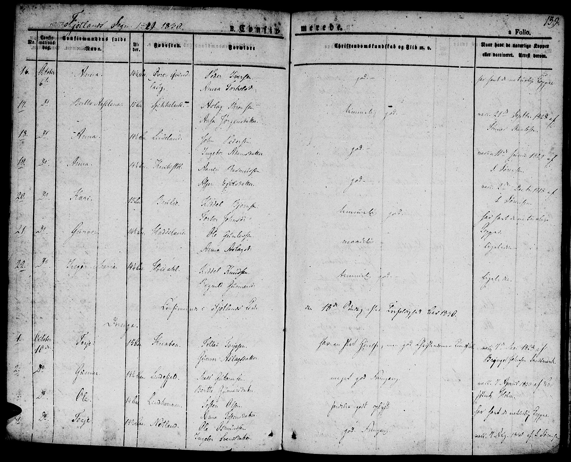 Hægebostad sokneprestkontor, AV/SAK-1111-0024/F/Fa/Faa/L0003: Parish register (official) no. A 3 /2, 1825-1840, p. 139