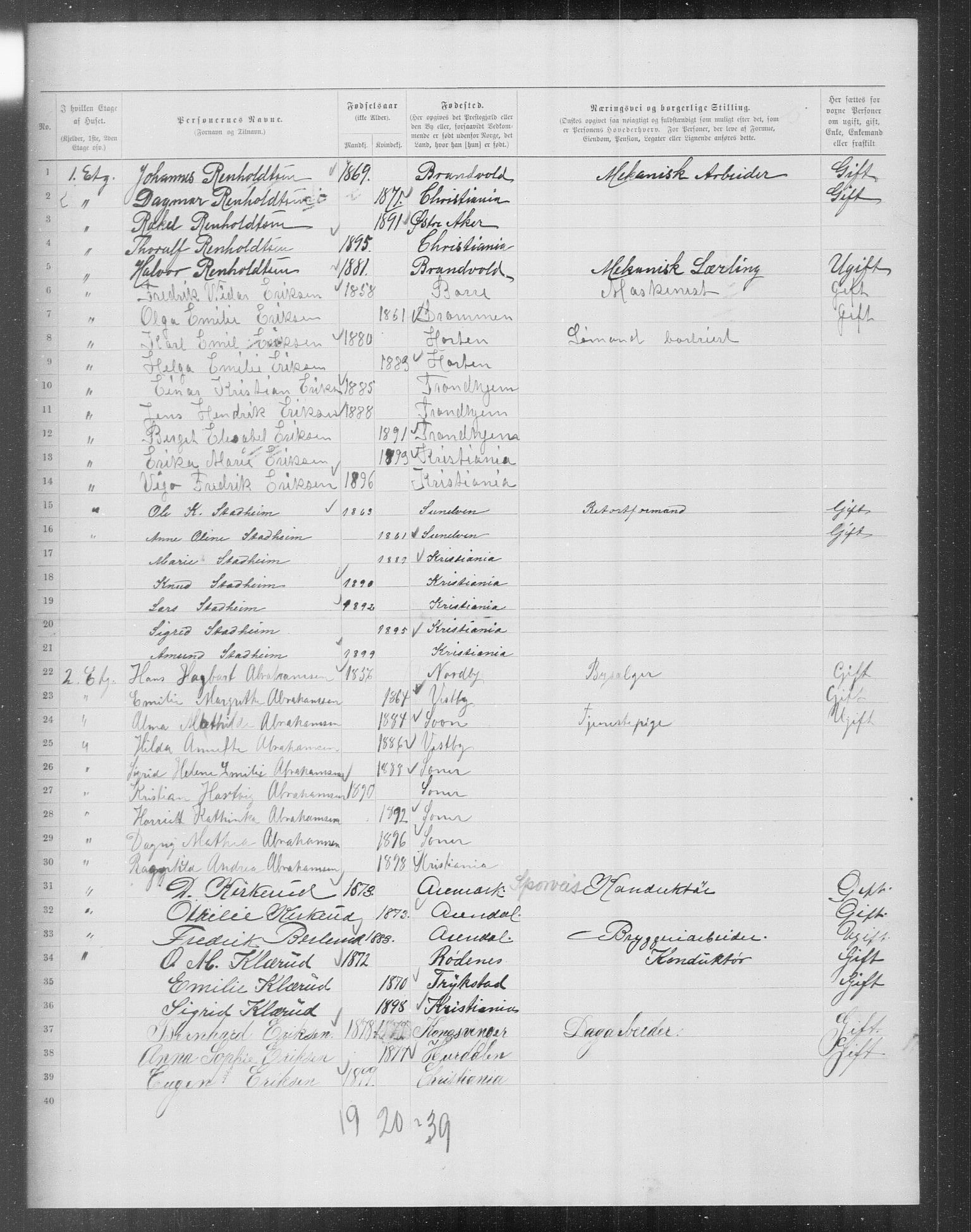 OBA, Municipal Census 1899 for Kristiania, 1899, p. 14476