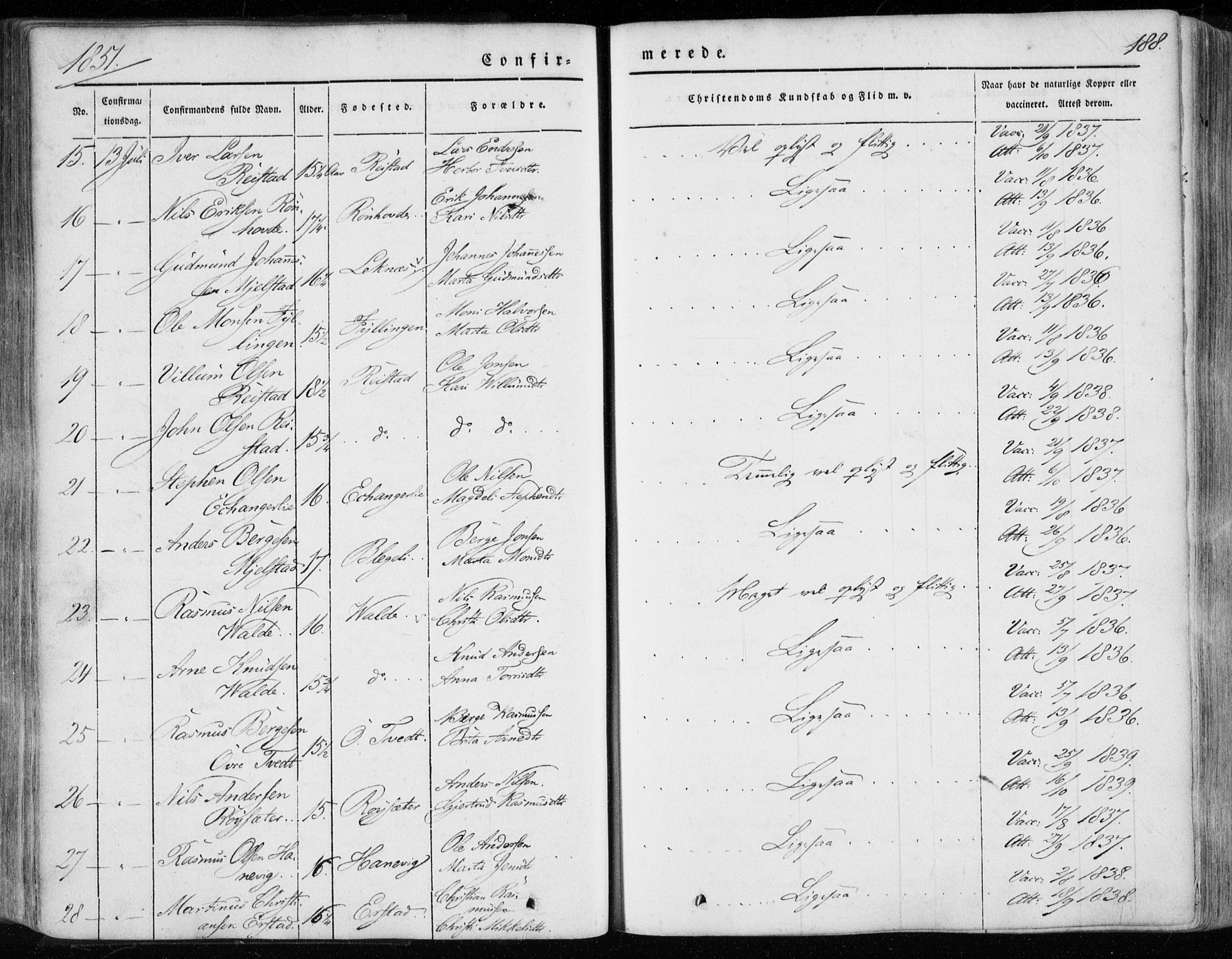 Hamre sokneprestembete, AV/SAB-A-75501/H/Ha/Haa/Haaa/L0013: Parish register (official) no. A 13, 1846-1857, p. 188