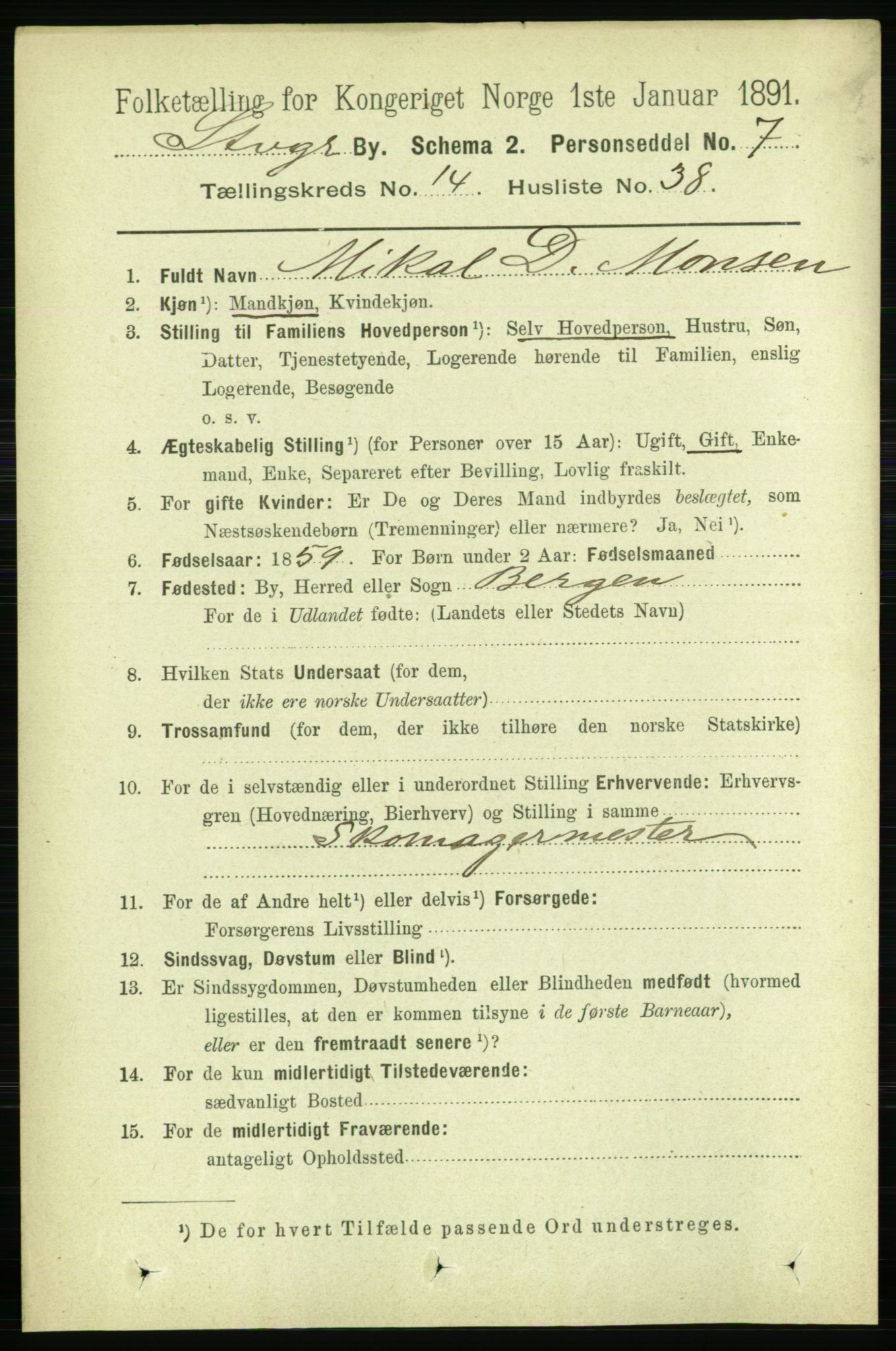 RA, 1891 census for 1103 Stavanger, 1891, p. 17315