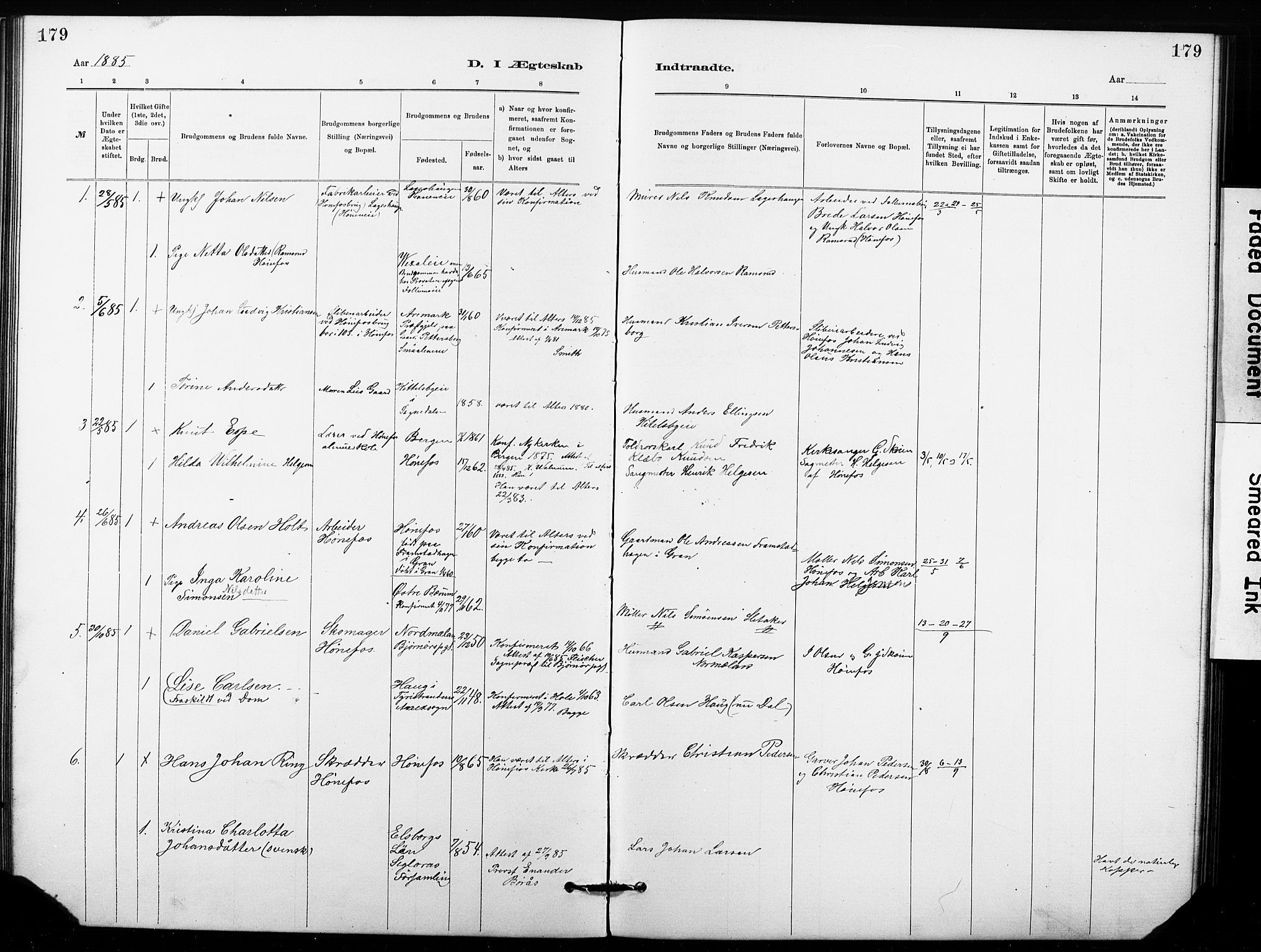 Hønefoss kirkebøker, AV/SAKO-A-609/G/Ga/L0001: Parish register (copy) no. 1, 1870-1887, p. 179