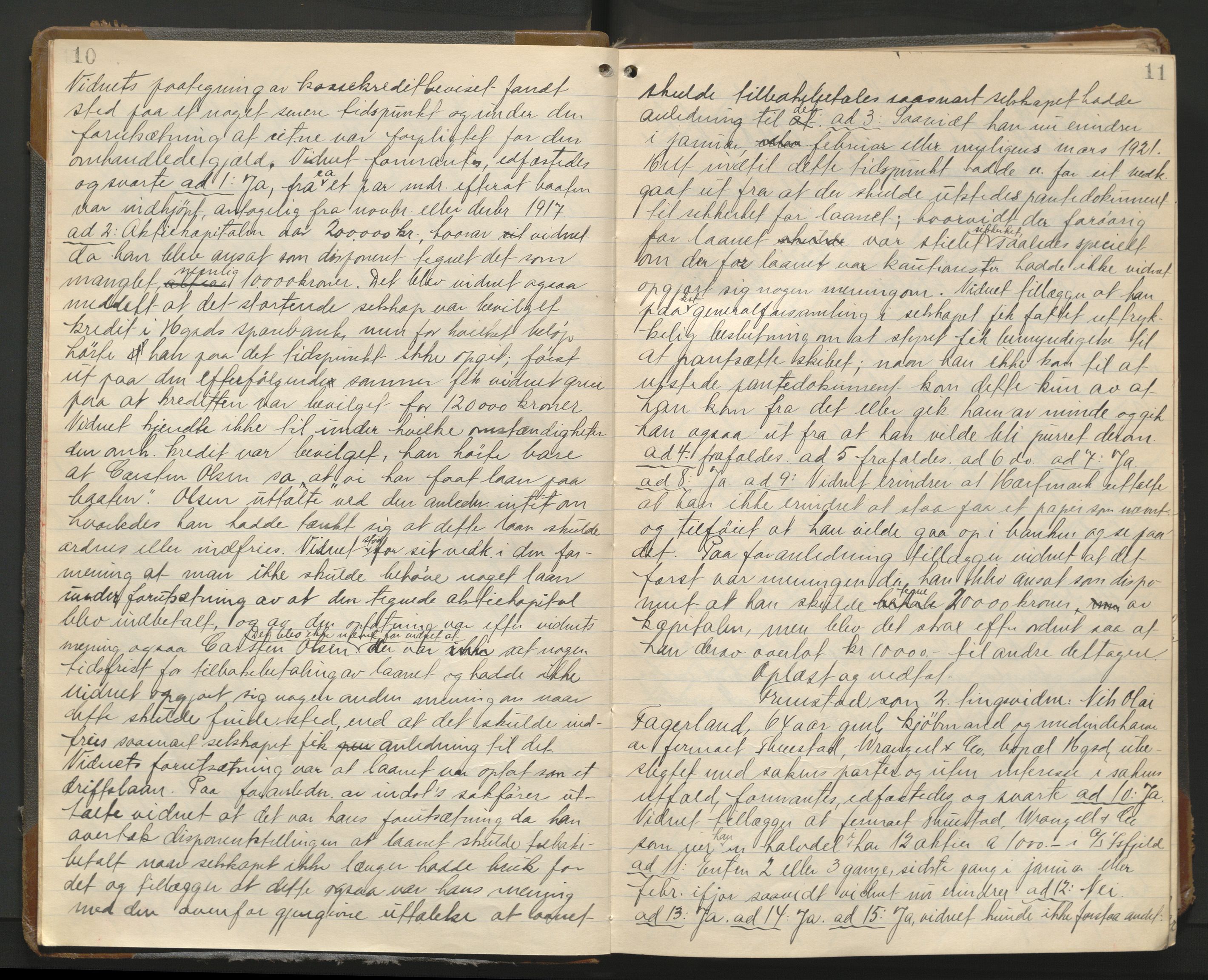 Haugesund tingrett, AV/SAST-A-101415/01/V/VA/L0016: Bytingsprotokoll, 1922-1923, p. 10-11