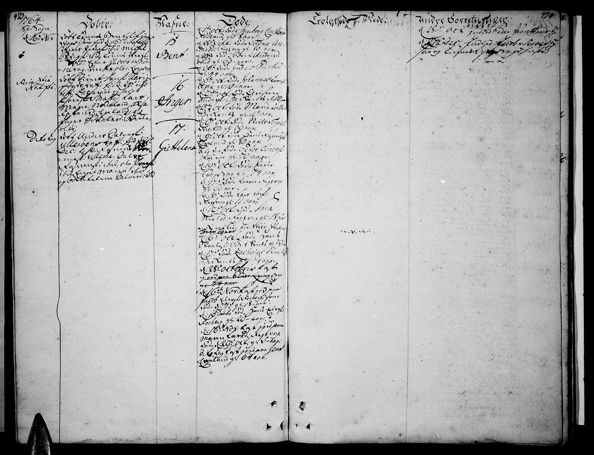 Lista sokneprestkontor, SAK/1111-0027/F/Fa/L0003: Parish register (official) no. A 3 /3, 1752-1767, p. 473-474