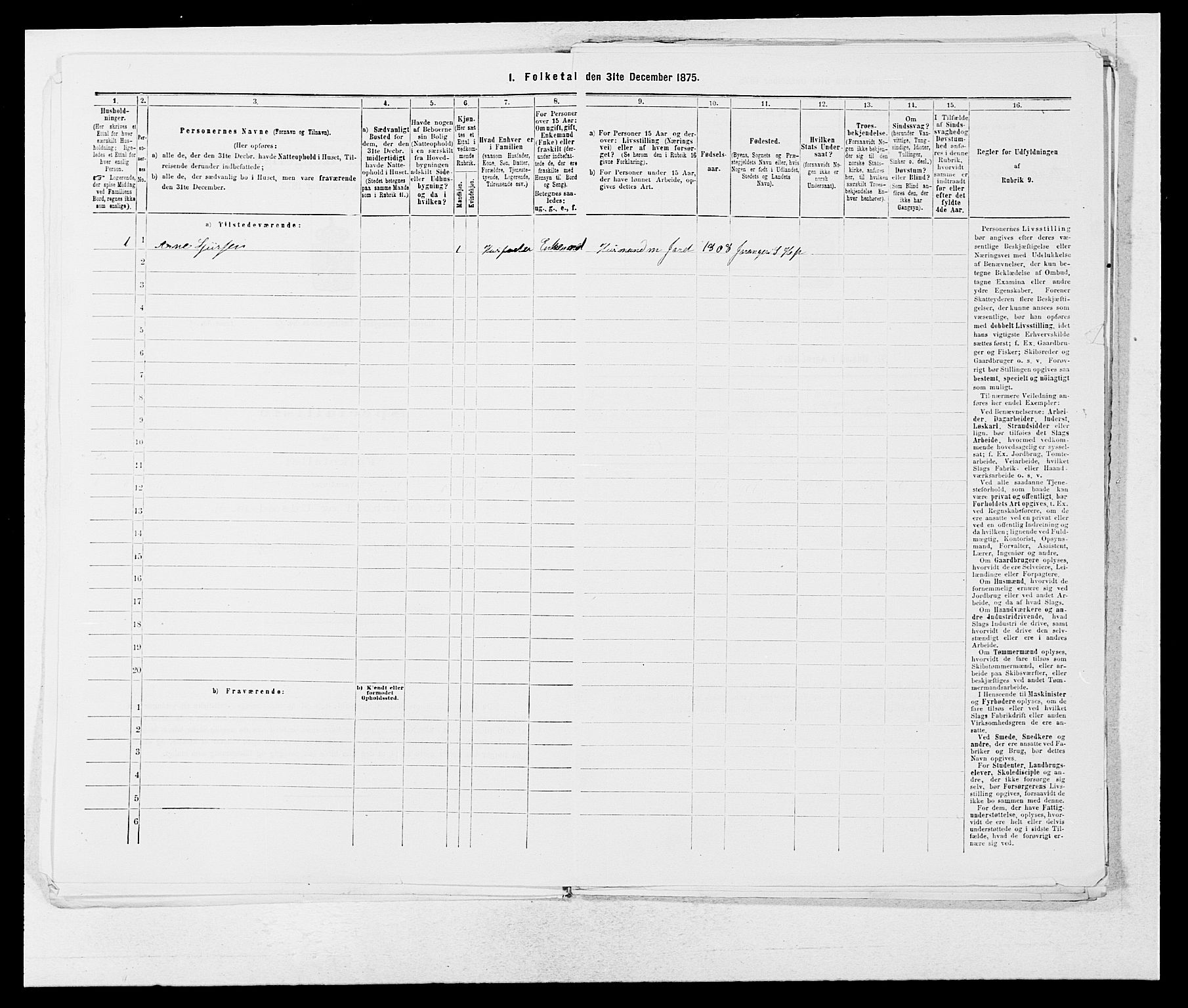 SAB, 1875 census for 1425P Hafslo, 1875, p. 687