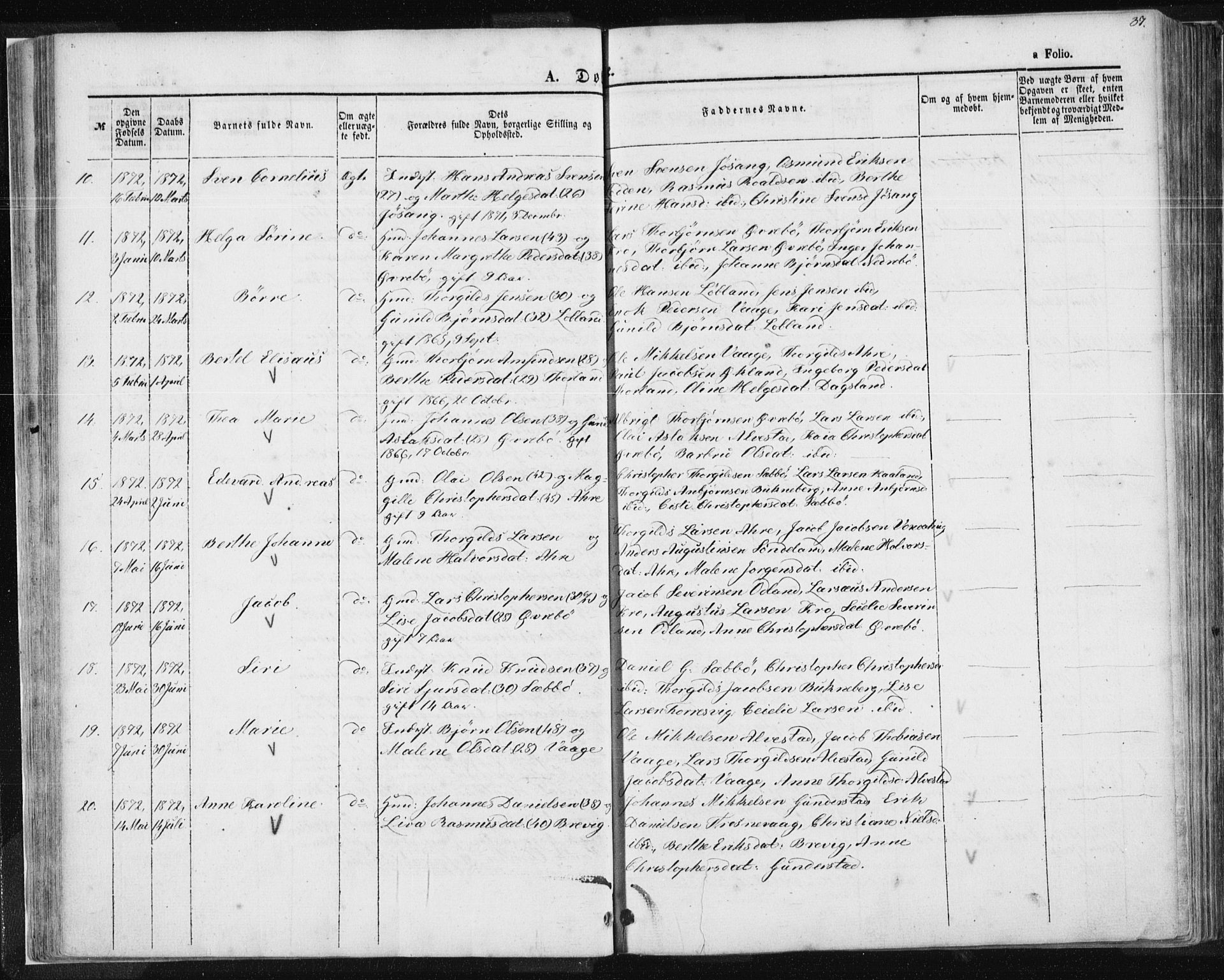 Tysvær sokneprestkontor, AV/SAST-A -101864/H/Ha/Haa/L0004: Parish register (official) no. A 4, 1857-1878, p. 37