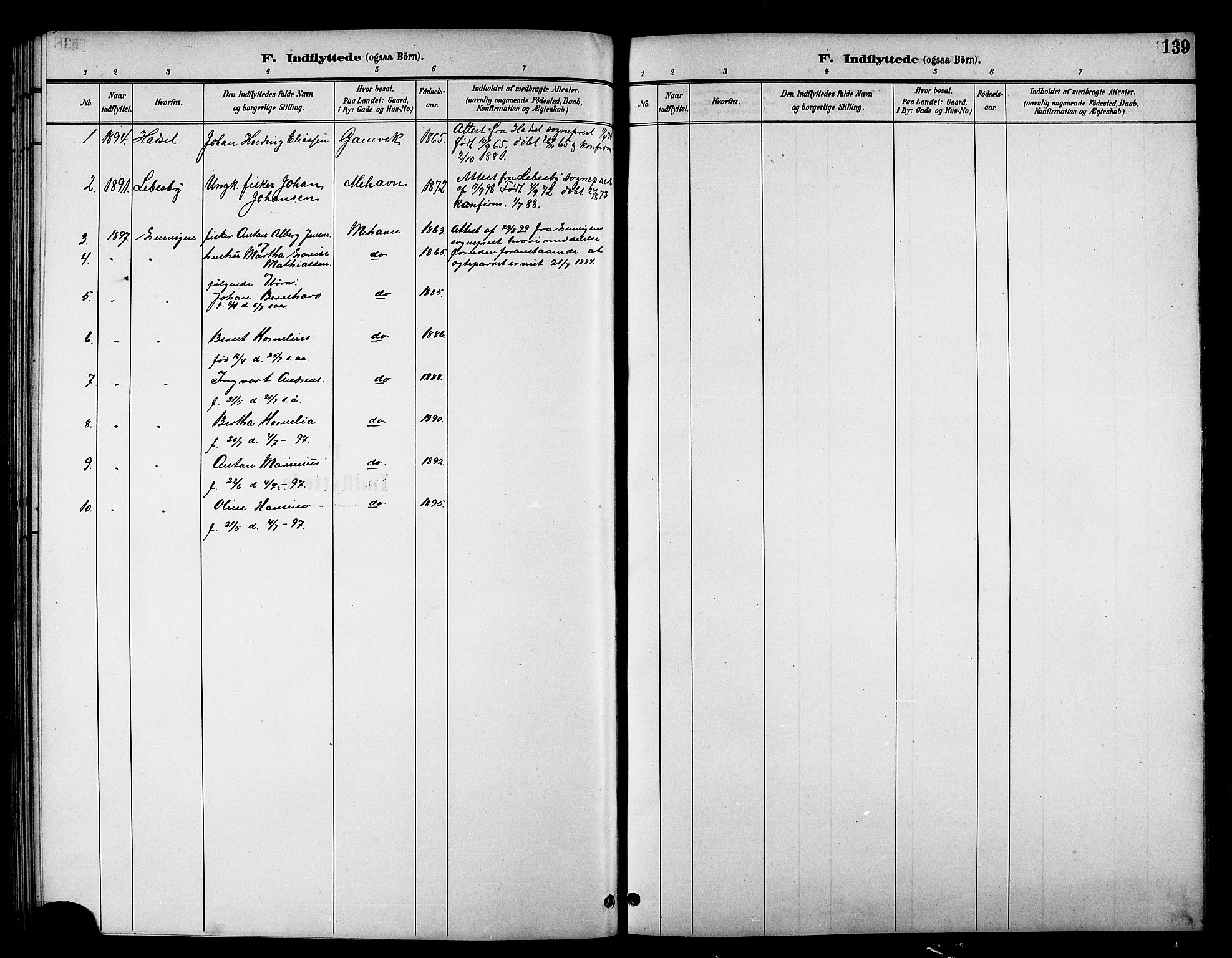 Tana sokneprestkontor, SATØ/S-1334/H/Hb/L0006klokker: Parish register (copy) no. 6, 1892-1909, p. 139