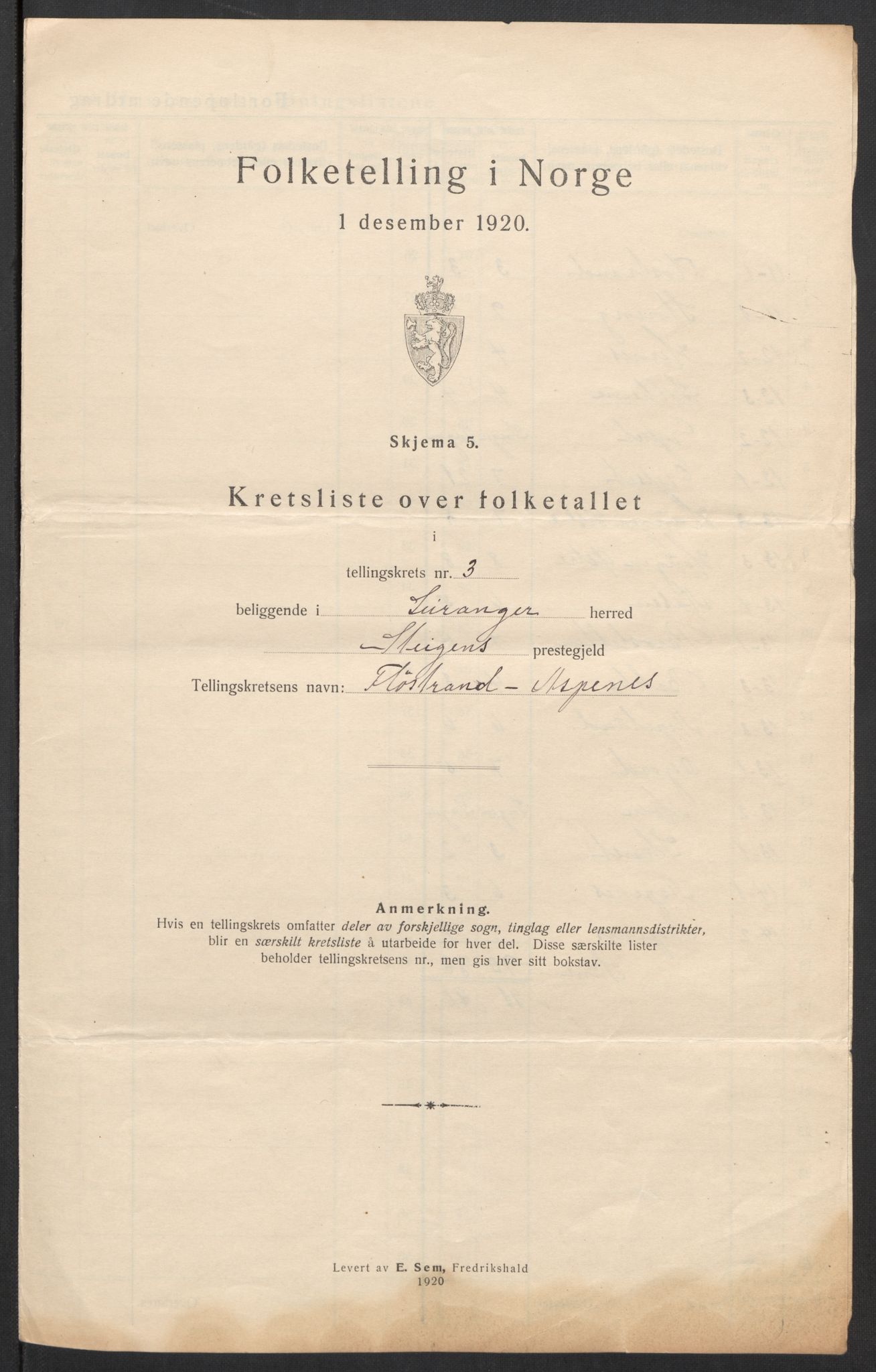 SAT, 1920 census for Leiranger, 1920, p. 12