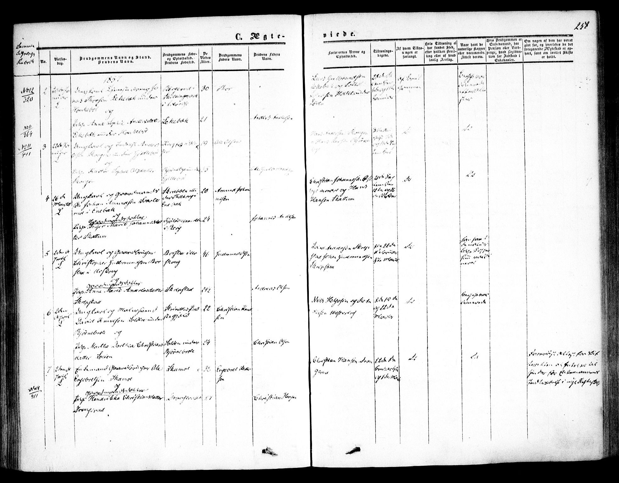 Høland prestekontor Kirkebøker, SAO/A-10346a/F/Fa/L0010: Parish register (official) no. I 10, 1854-1861, p. 257