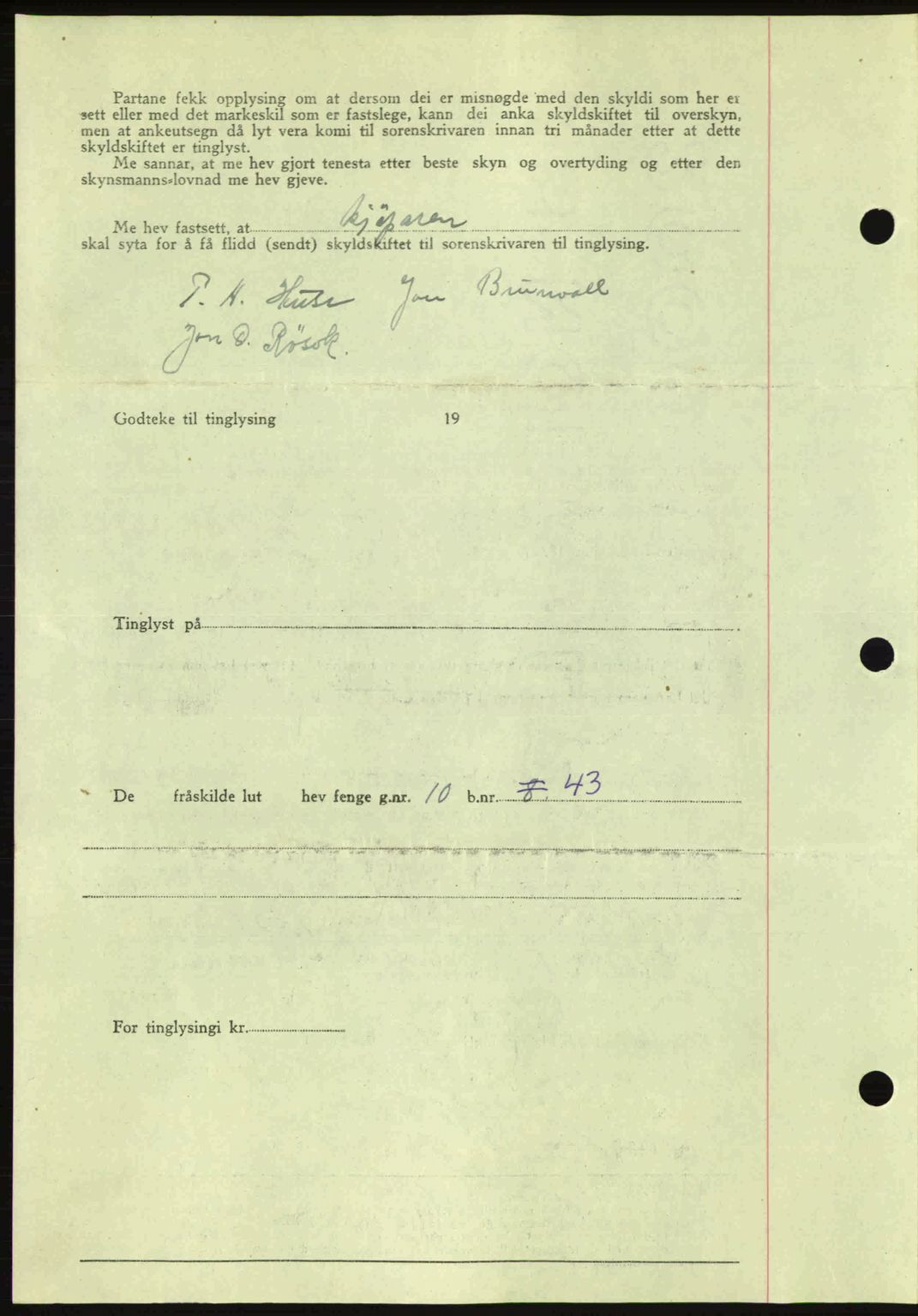 Romsdal sorenskriveri, AV/SAT-A-4149/1/2/2C: Mortgage book no. A17, 1944-1945, Diary no: : 175/1945