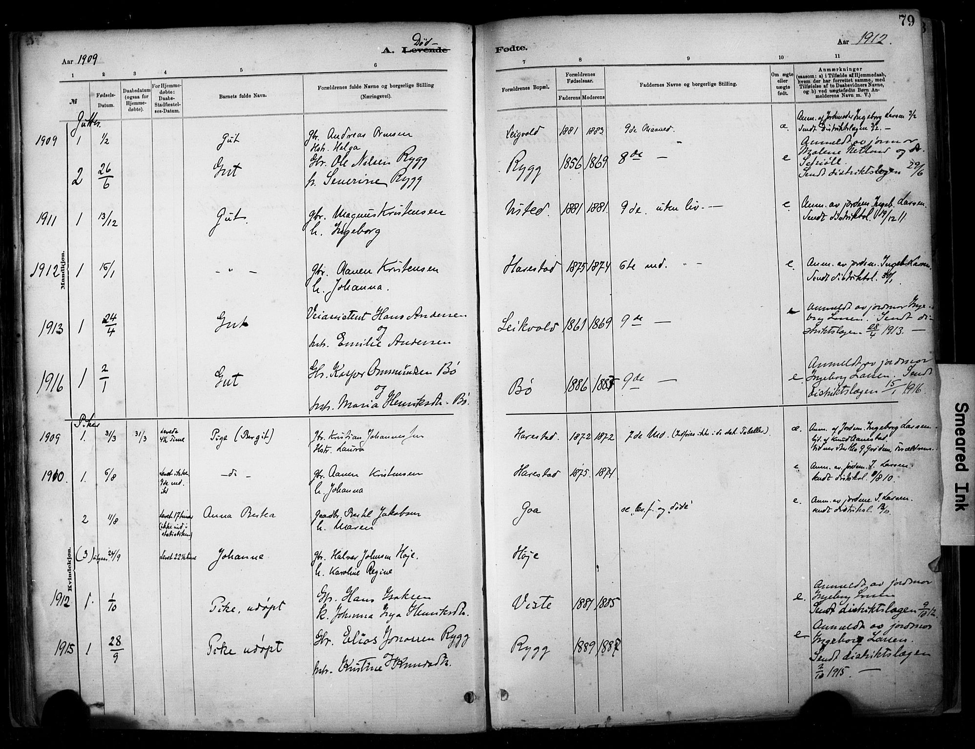 Hetland sokneprestkontor, SAST/A-101826/30/30BA/L0009: Parish register (official) no. A 9, 1882-1918, p. 79