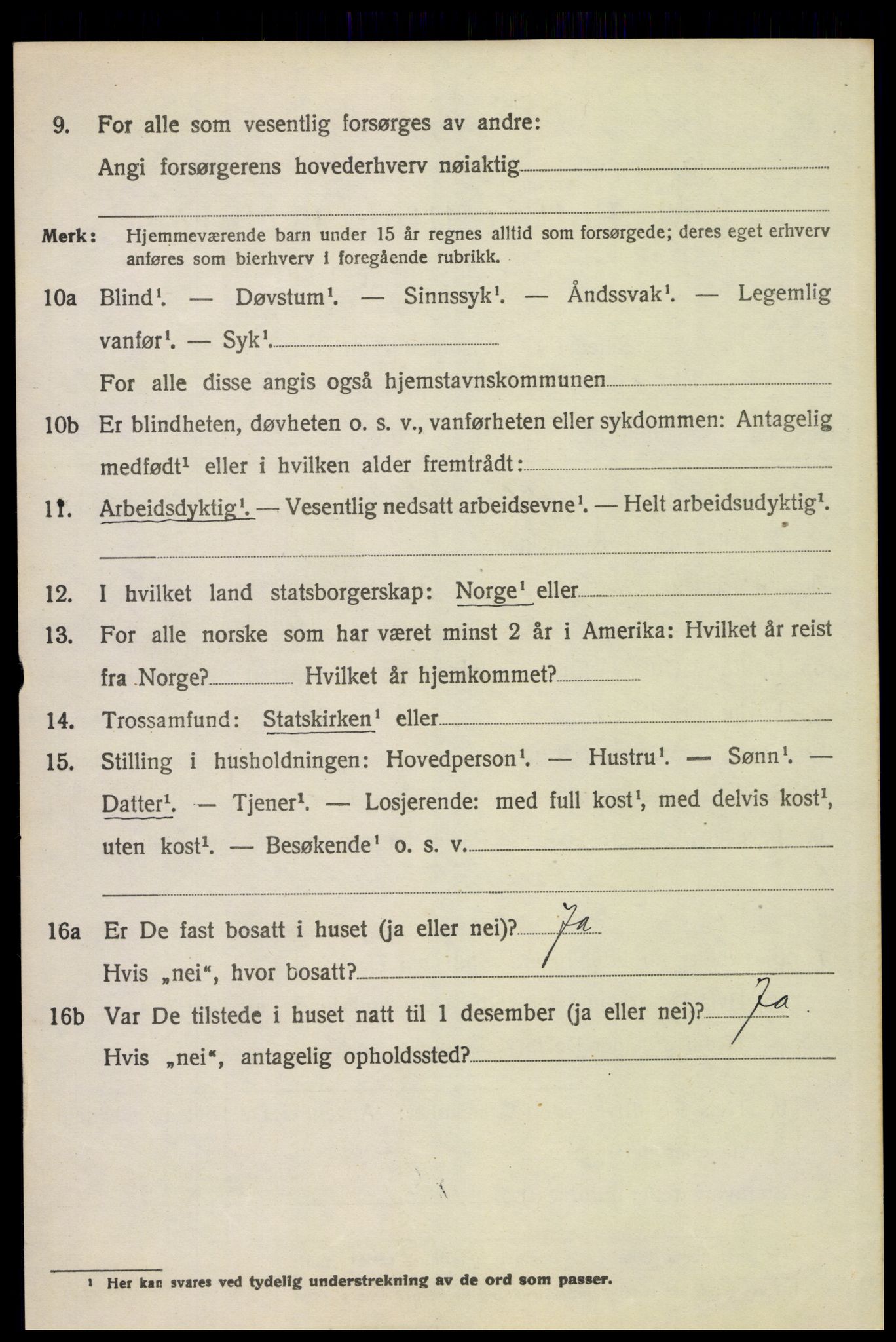 SAH, 1920 census for Vinger, 1920, p. 10209