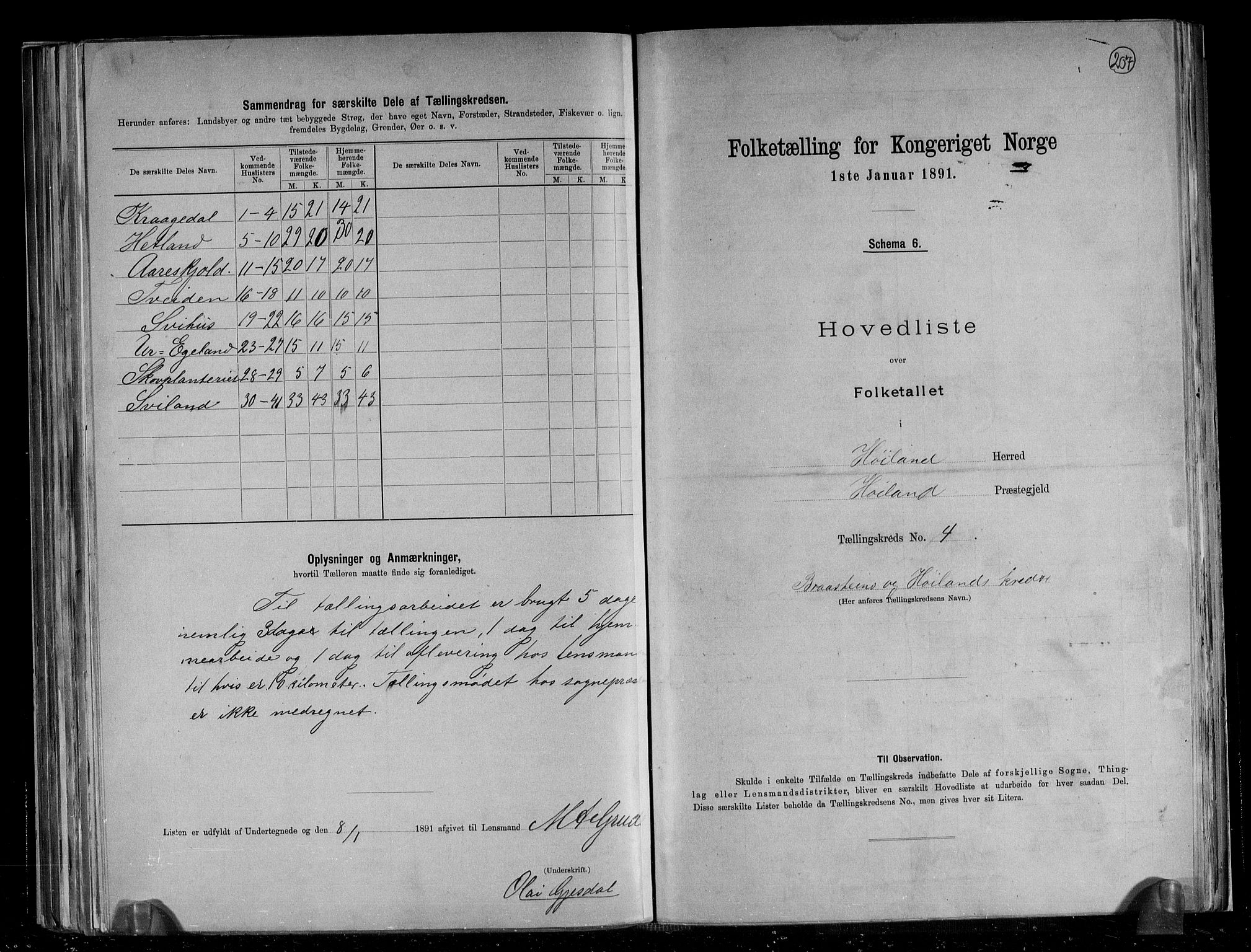 RA, 1891 census for 1123 Høyland, 1891, p. 10