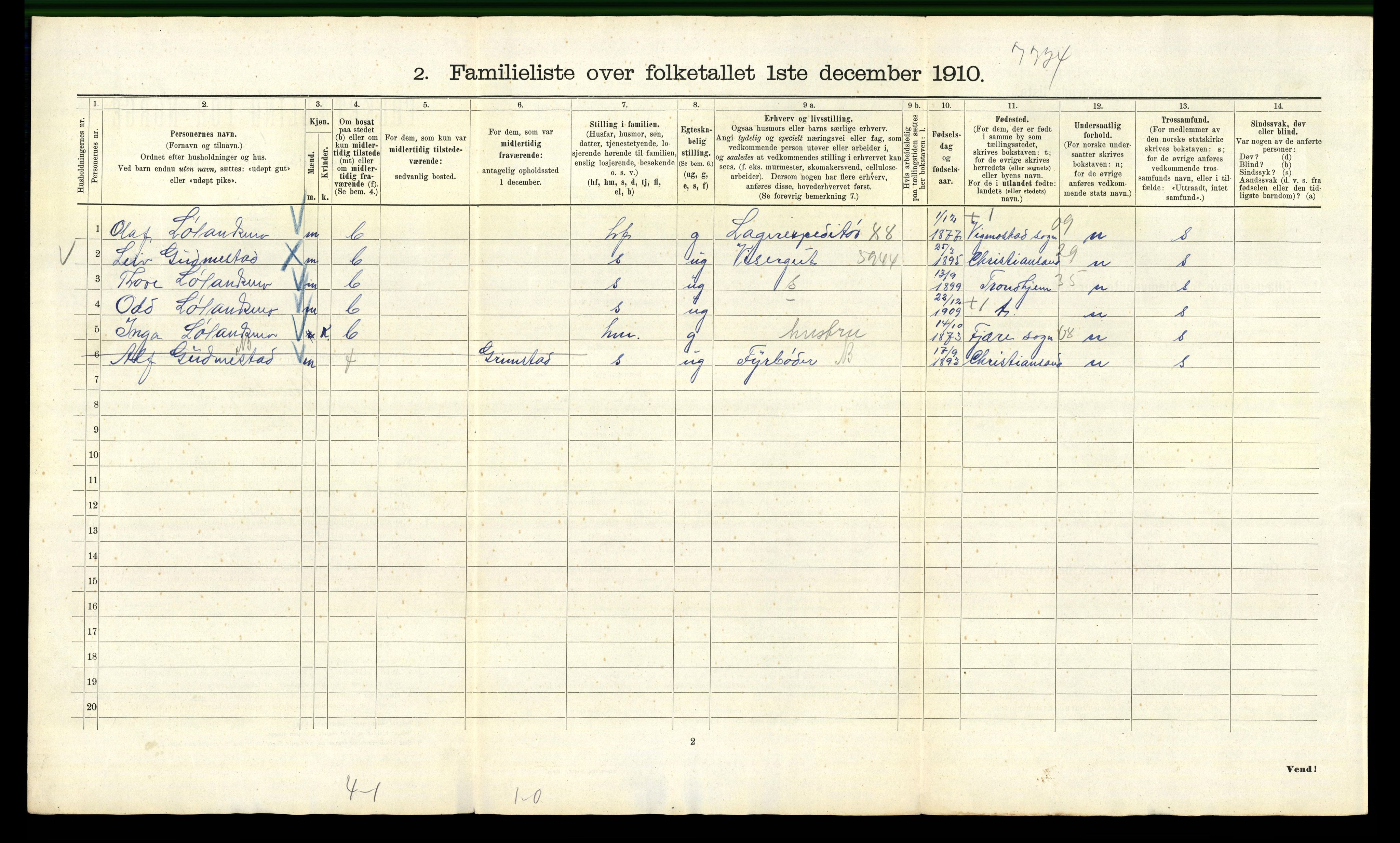 RA, 1910 census for Kristiania, 1910, p. 94174