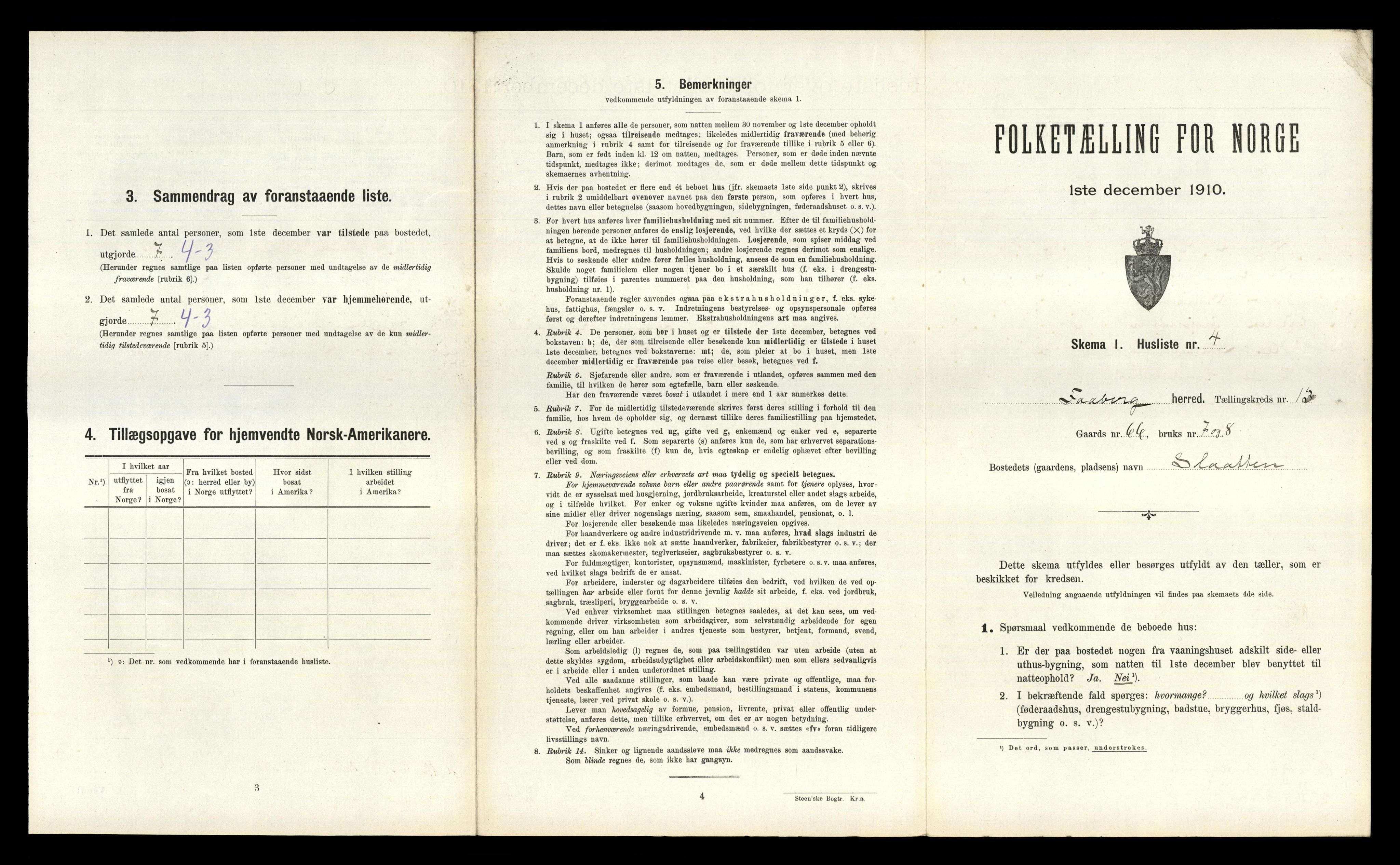 RA, 1910 census for Fåberg, 1910, p. 1520