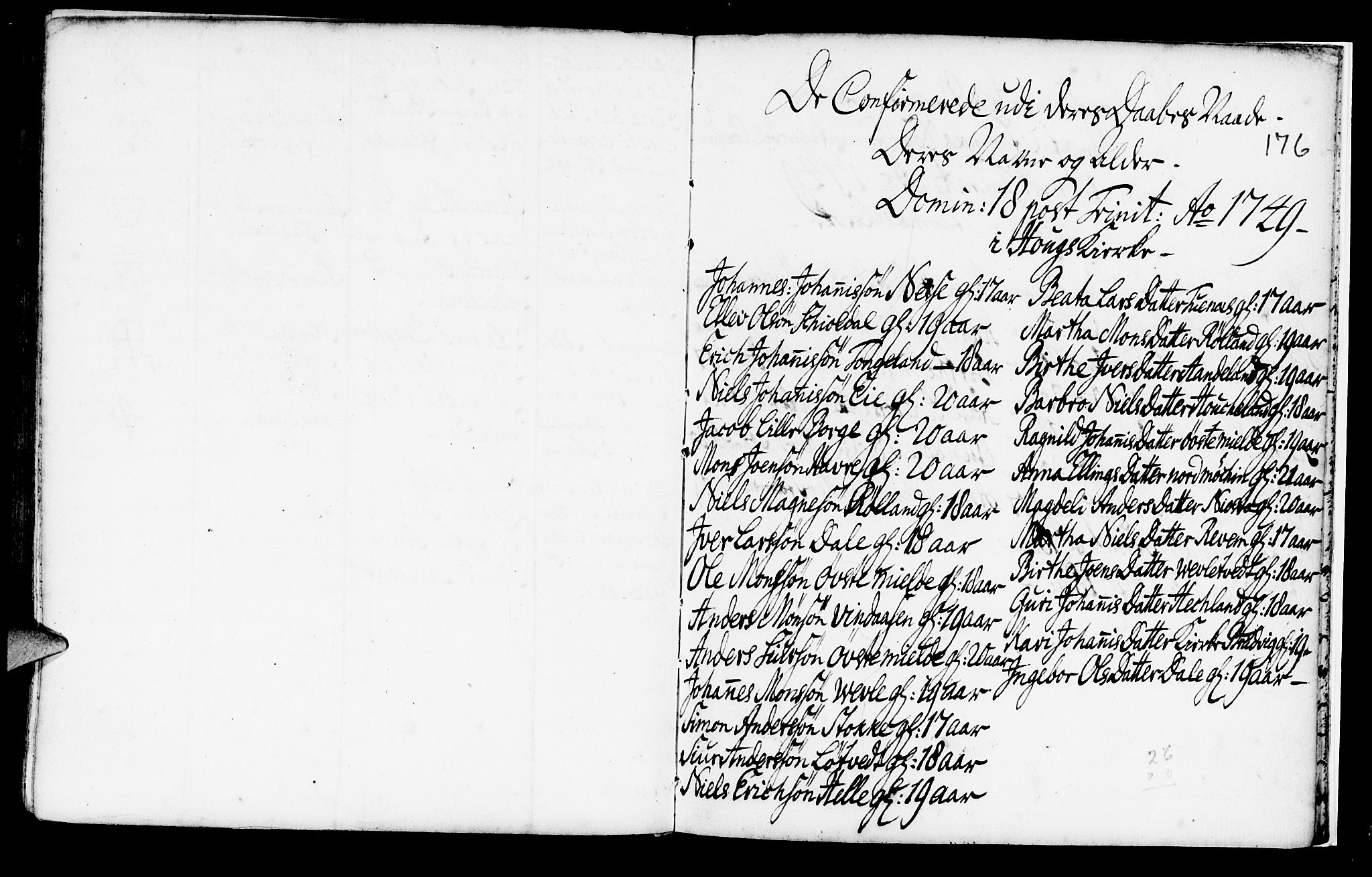 Haus sokneprestembete, SAB/A-75601/H/Haa: Parish register (official) no. A 6, 1748-1758, p. 176