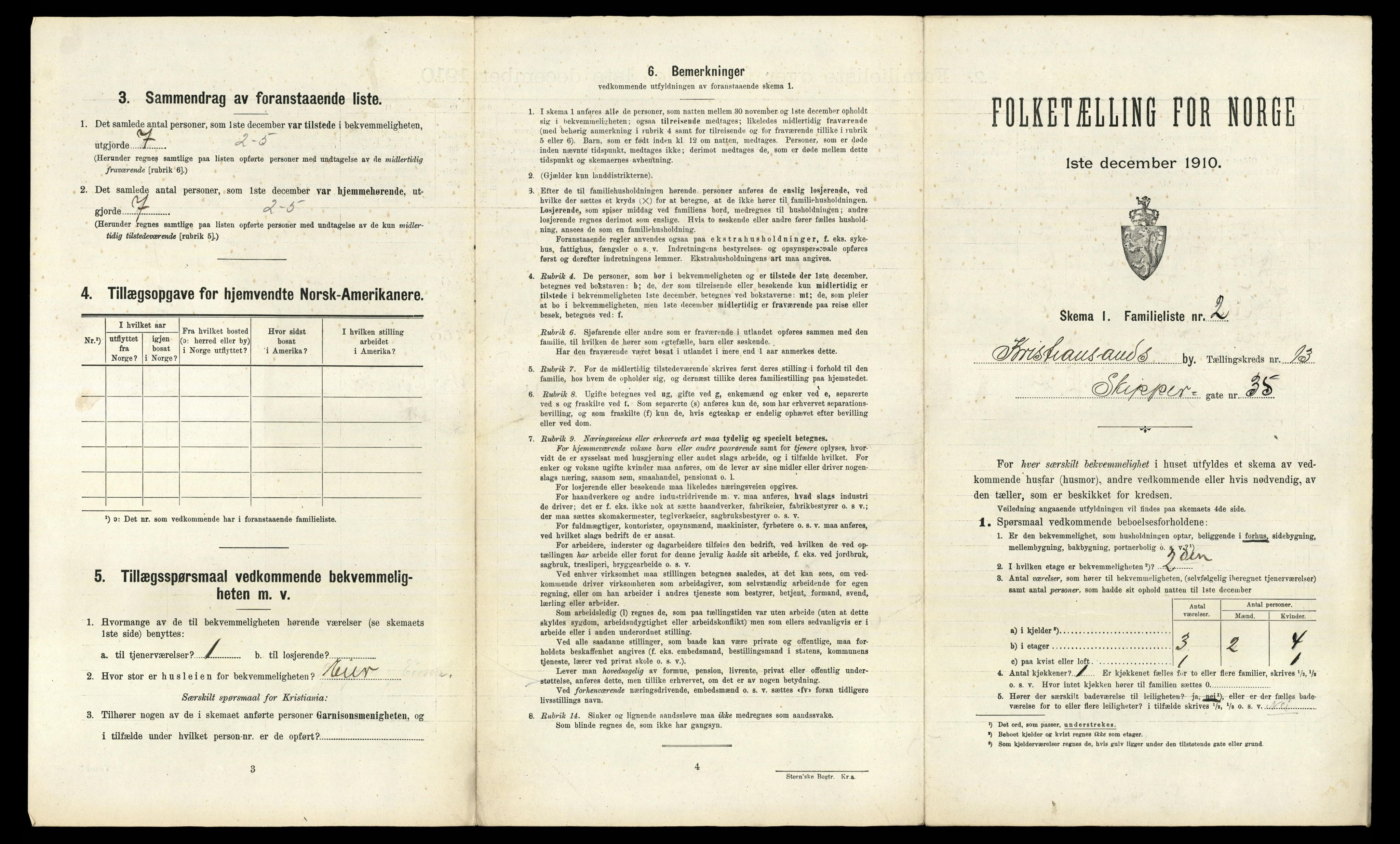 RA, 1910 census for Kristiansand, 1910, p. 3302