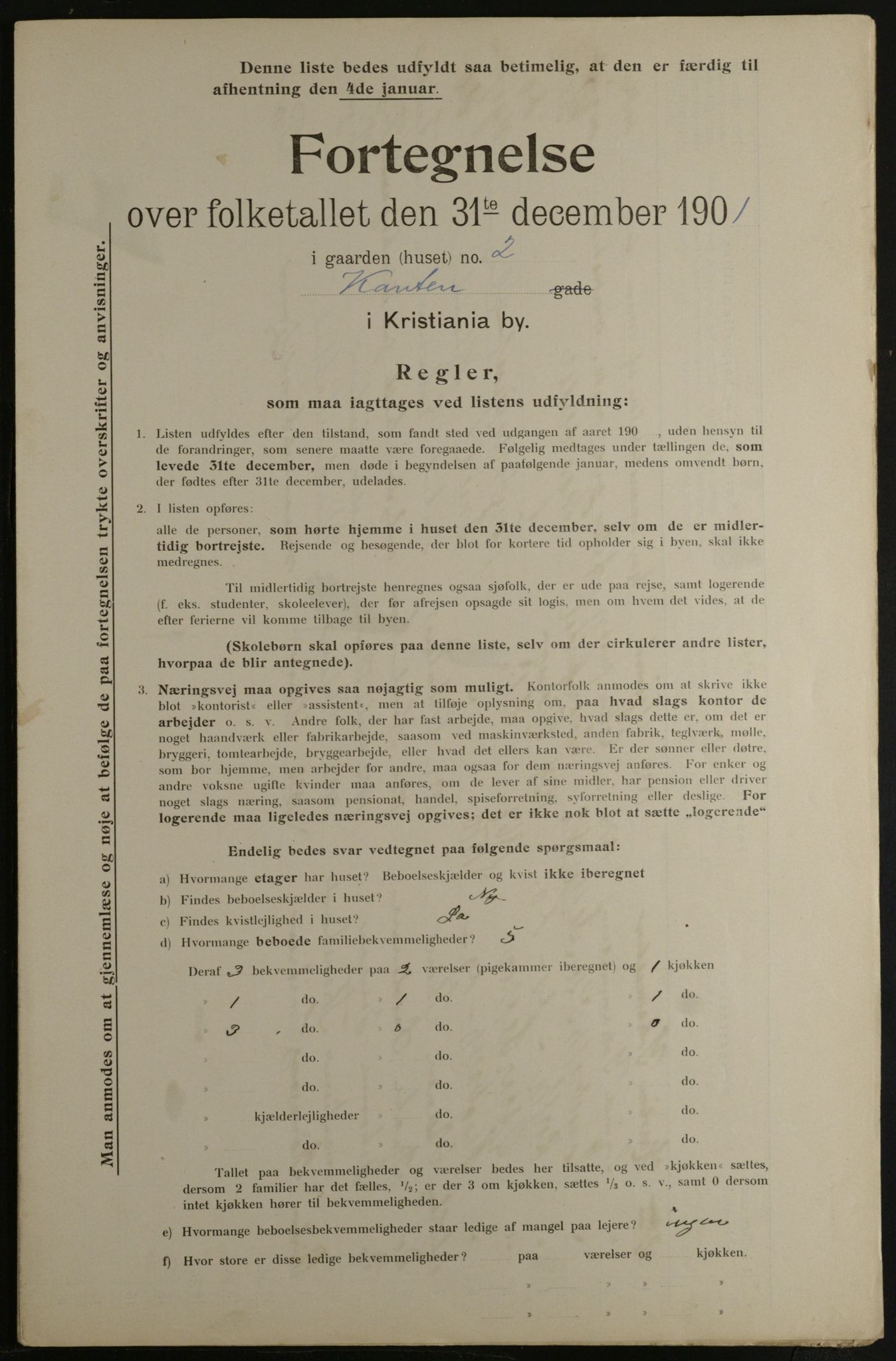 OBA, Municipal Census 1901 for Kristiania, 1901, p. 7513