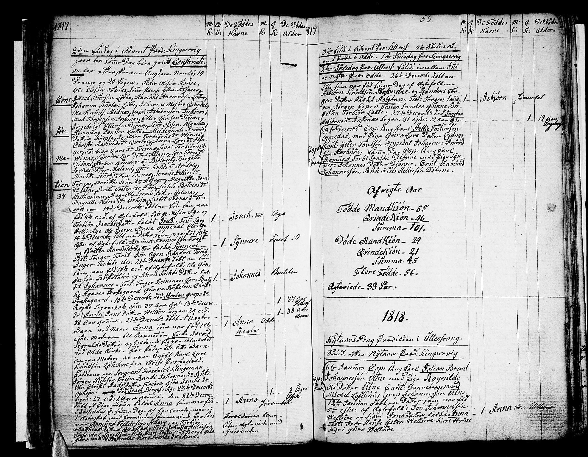 Ullensvang sokneprestembete, SAB/A-78701/H/Haa: Parish register (official) no. A 8, 1804-1835, p. 52