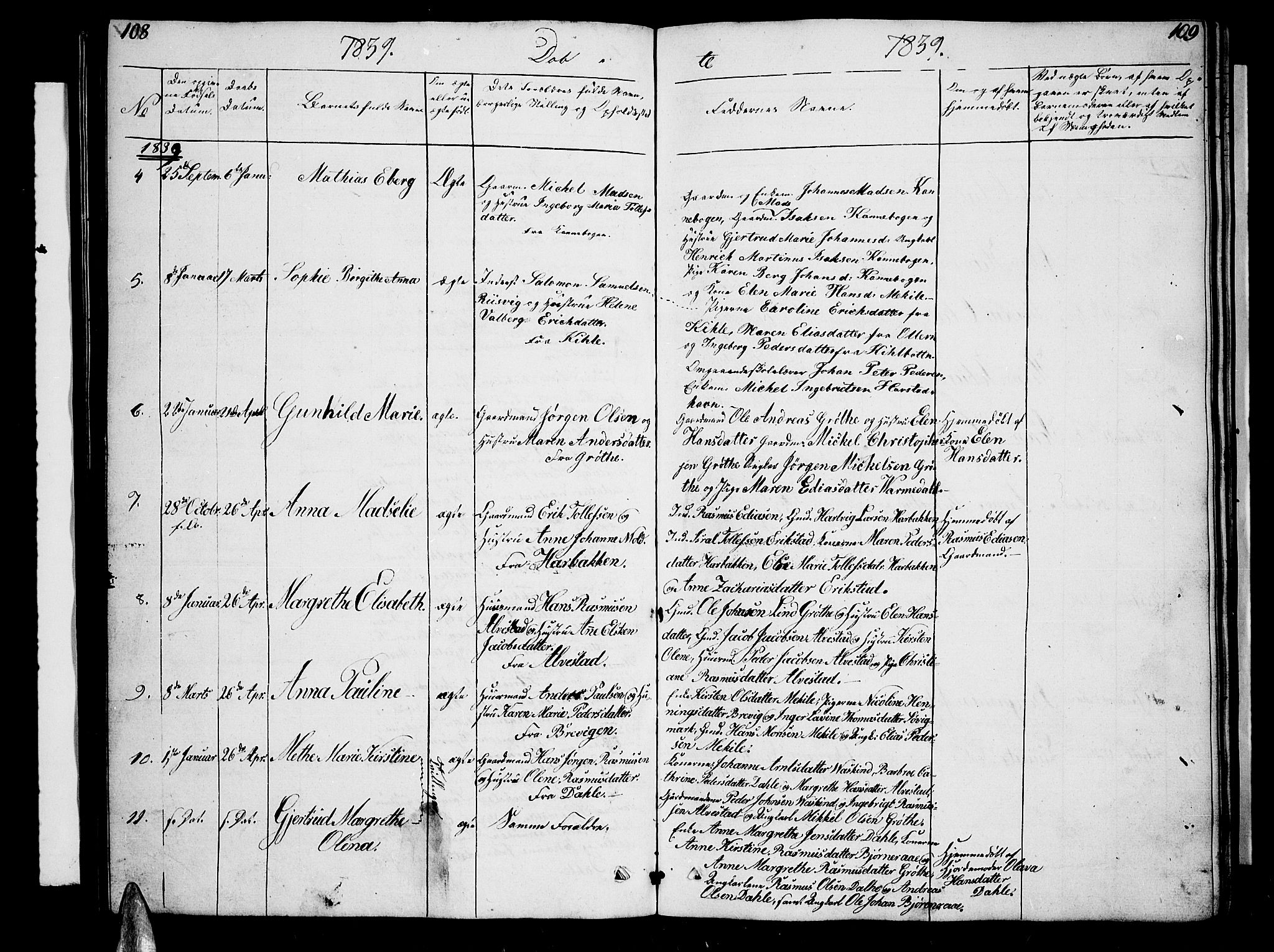 Trondenes sokneprestkontor, SATØ/S-1319/H/Hb/L0005klokker: Parish register (copy) no. 5, 1834-1845, p. 108-109