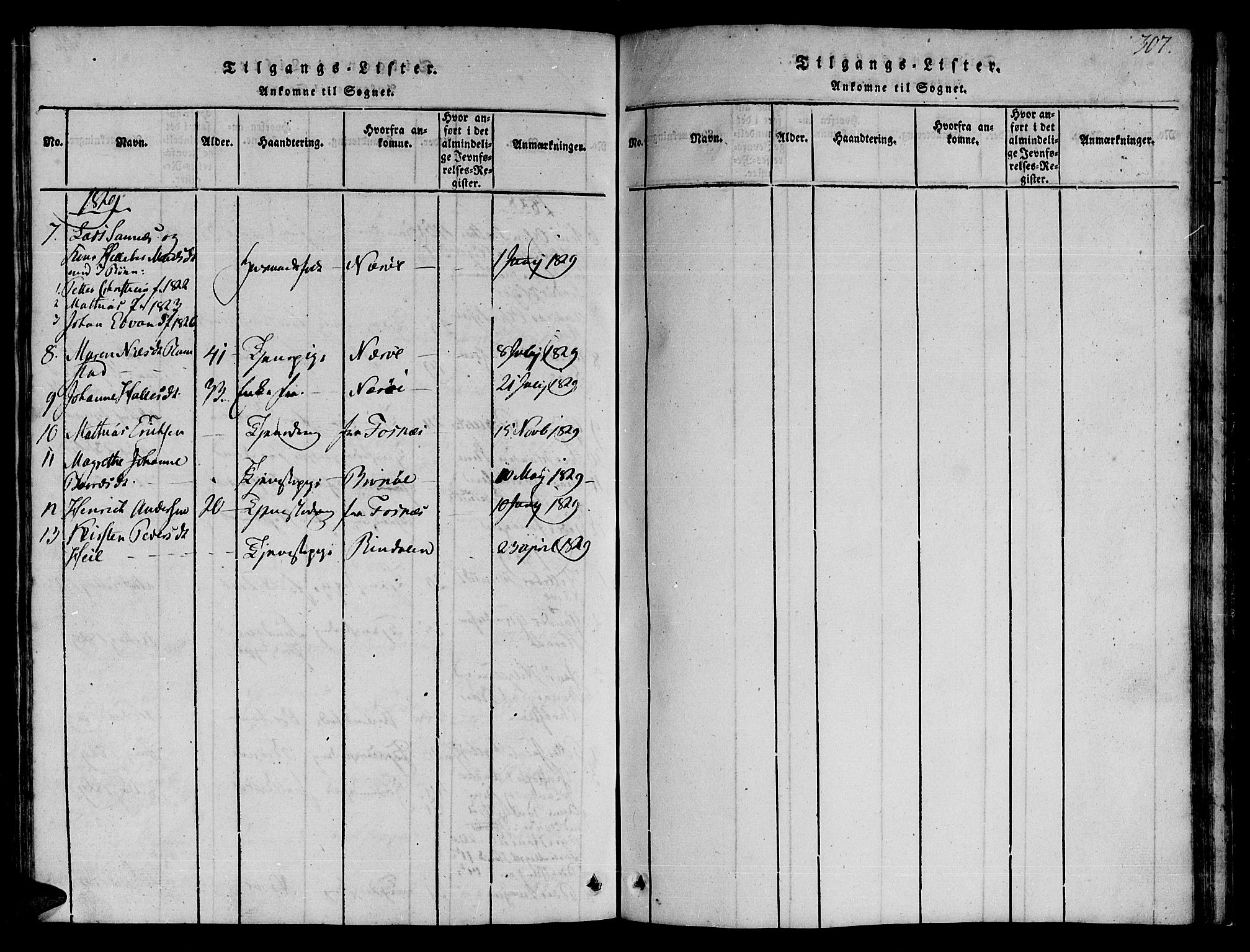 Ministerialprotokoller, klokkerbøker og fødselsregistre - Nord-Trøndelag, SAT/A-1458/780/L0636: Parish register (official) no. 780A03 /1, 1815-1830, p. 307