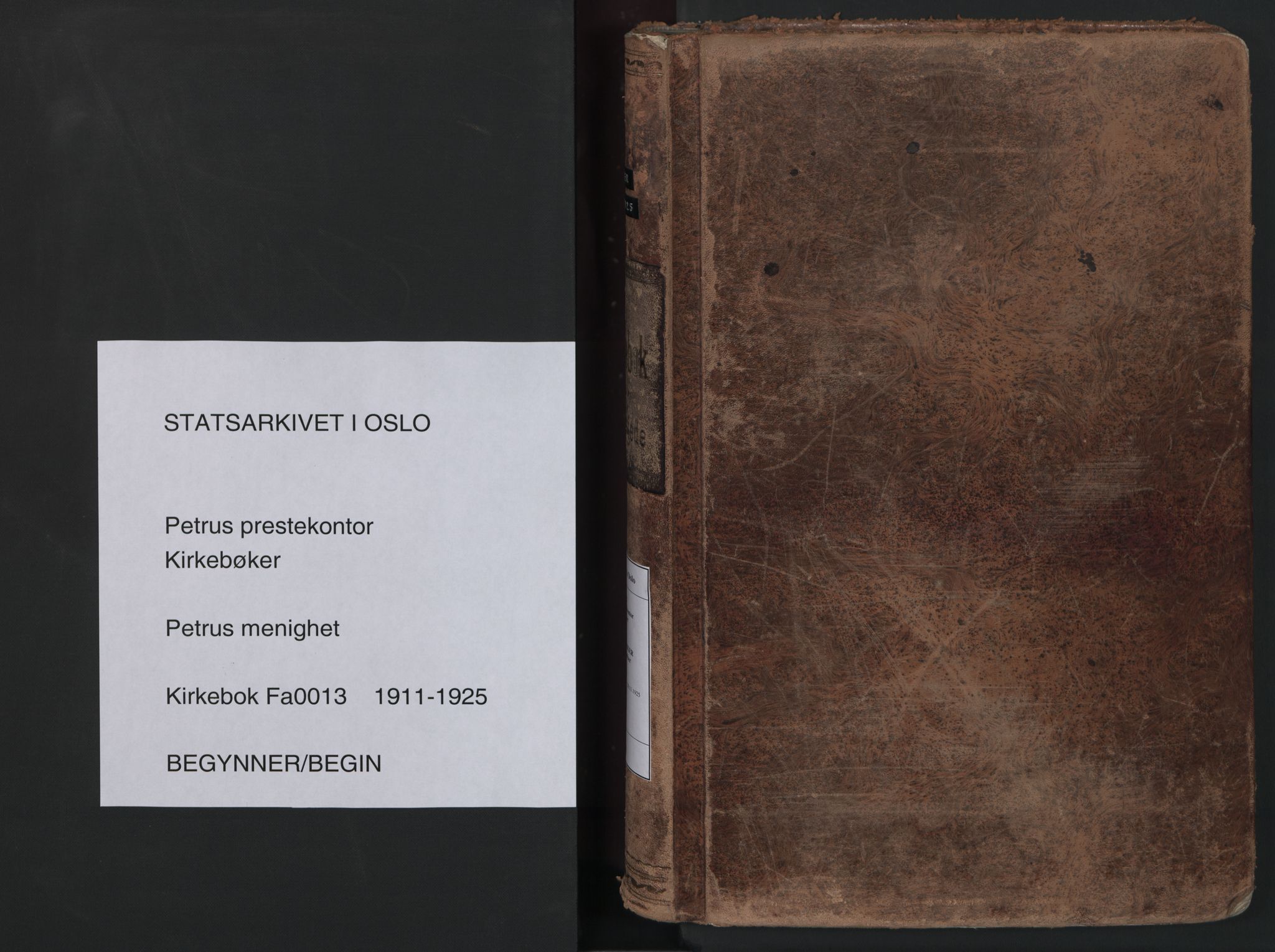 Petrus prestekontor Kirkebøker, AV/SAO-A-10872/F/Fa/L0013: Parish register (official) no. I 13, 1911-1925