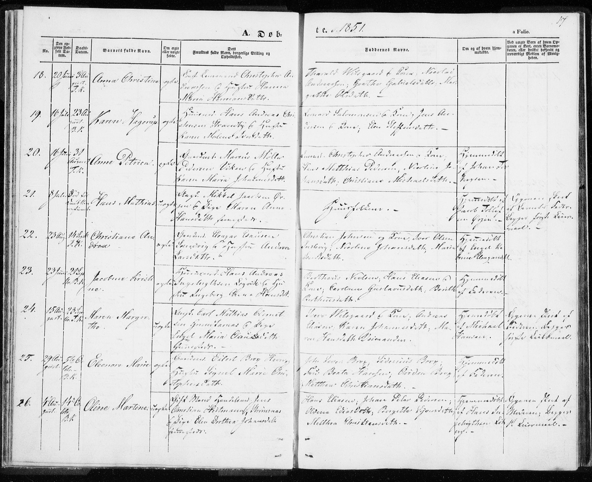 Berg sokneprestkontor, SATØ/S-1318/G/Ga/Gaa/L0001kirke: Parish register (official) no. 1, 1846-1859, p. 17