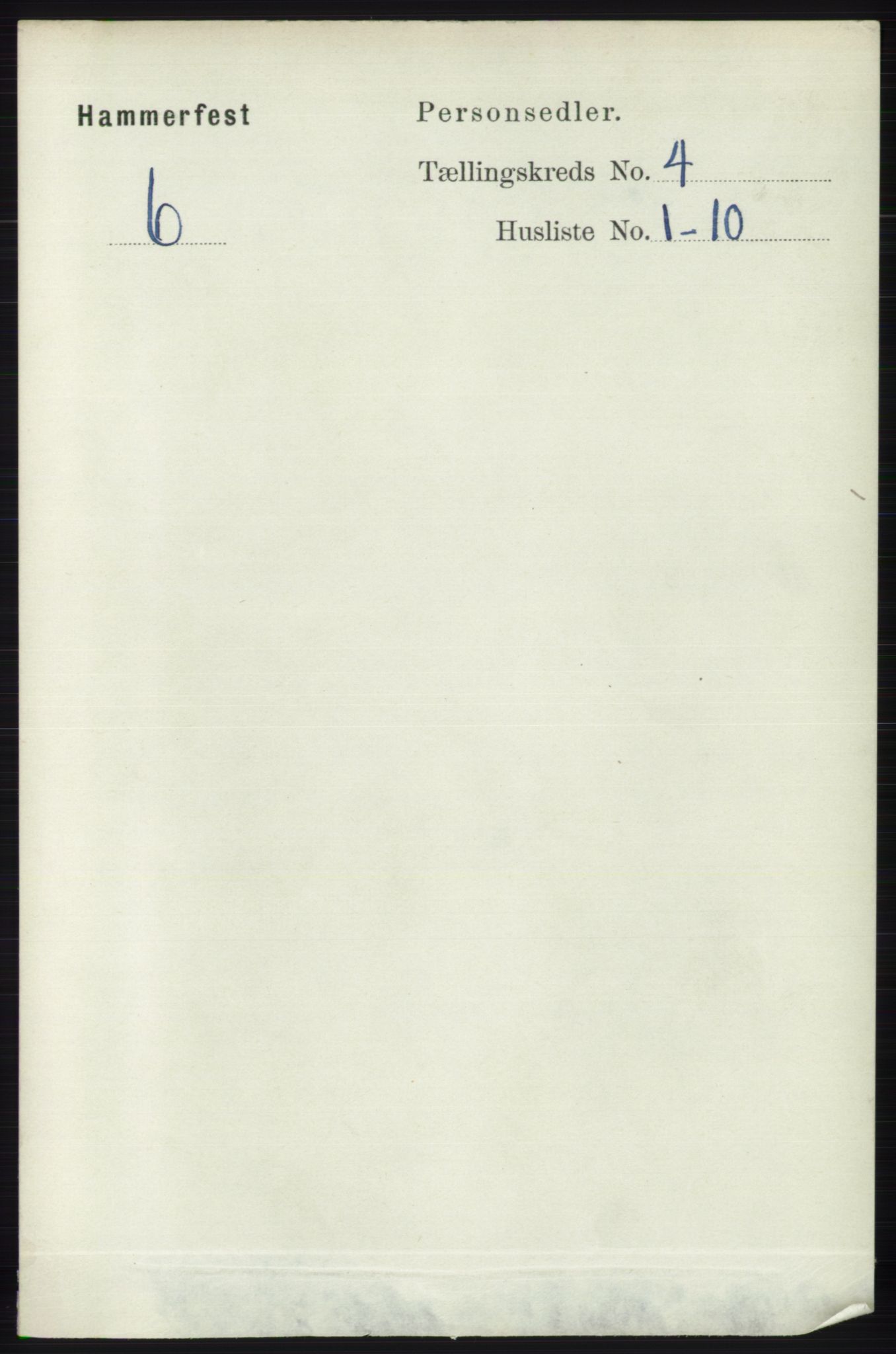 RA, 1891 census for 2001 Hammerfest, 1891, p. 905