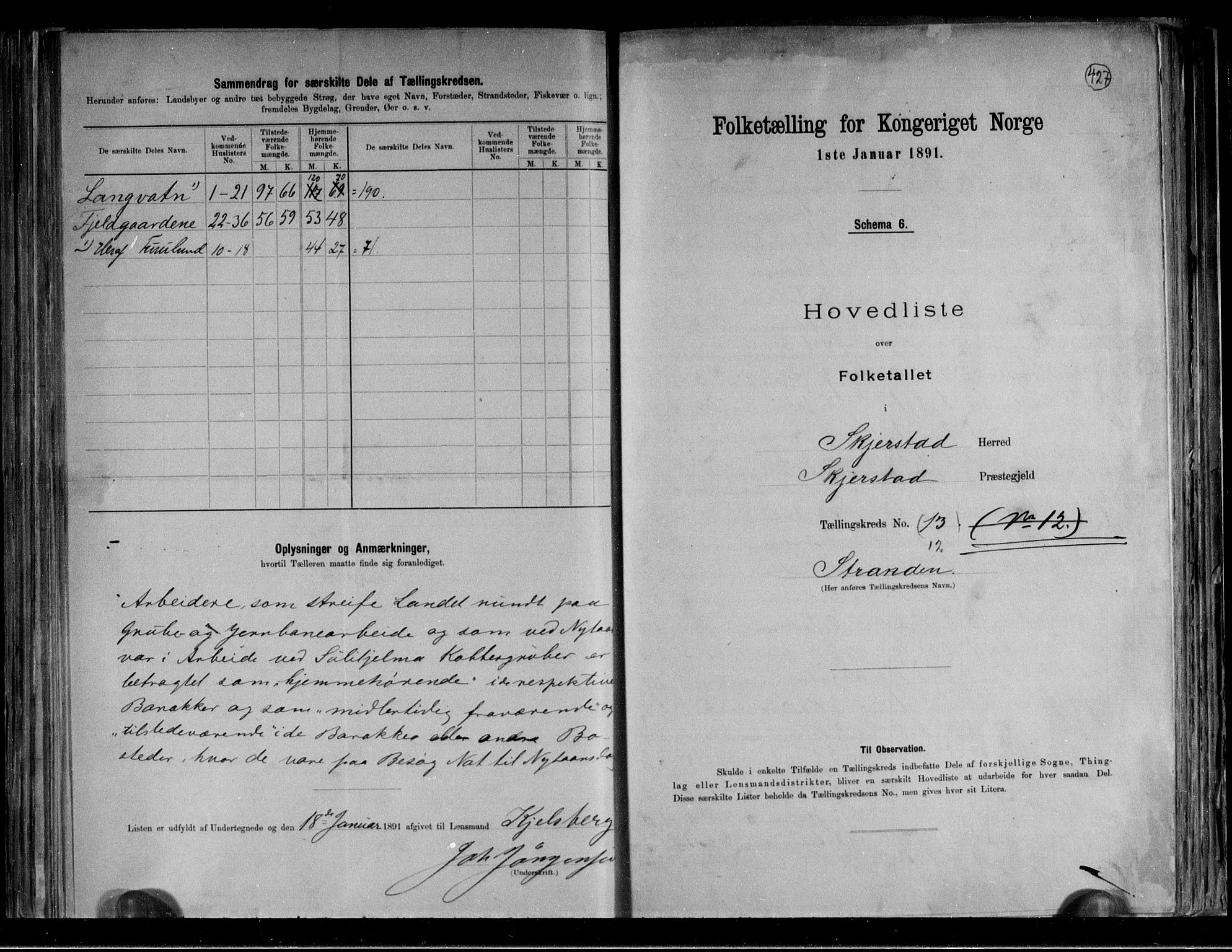 RA, 1891 census for 1842 Skjerstad, 1891, p. 27