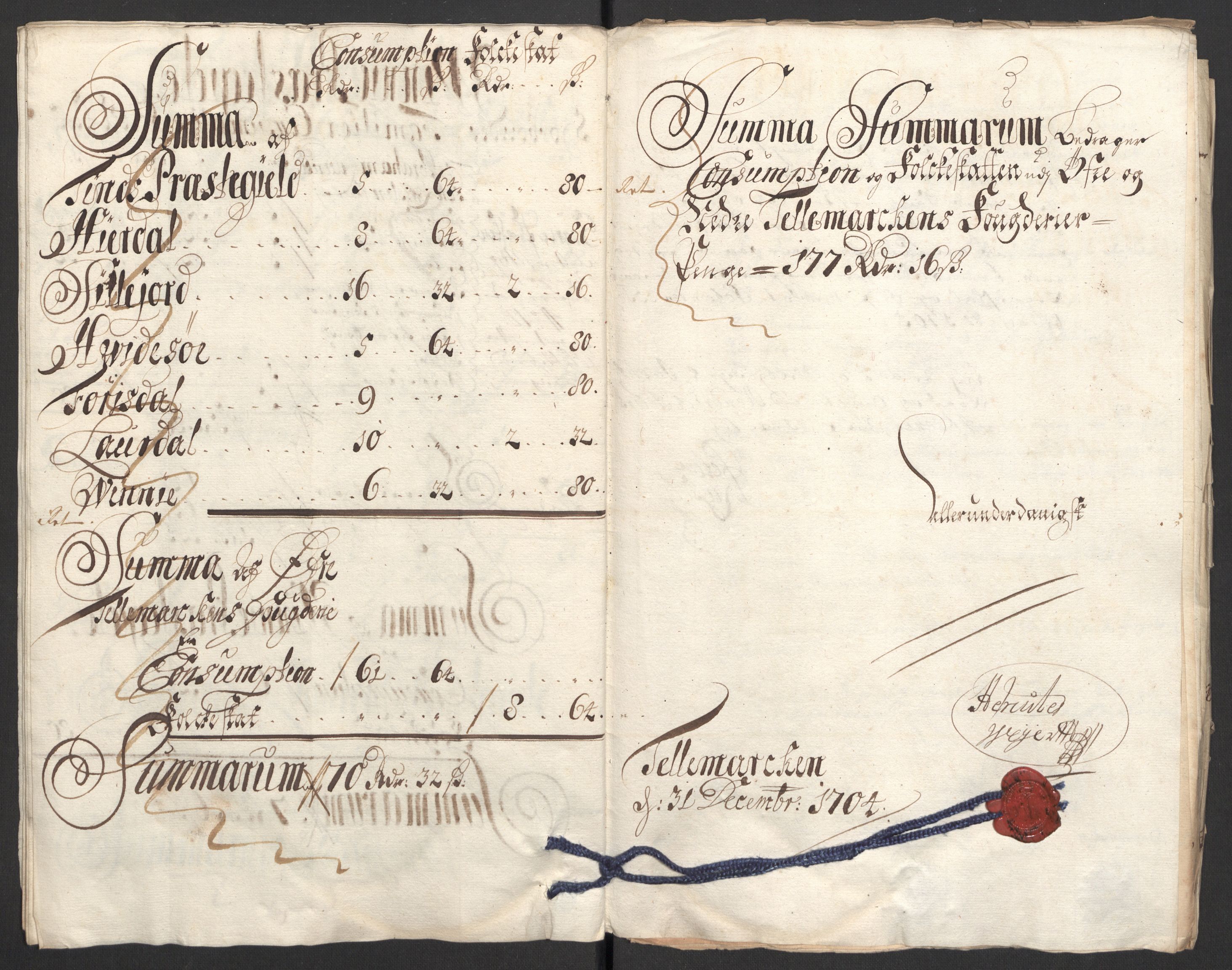 Rentekammeret inntil 1814, Reviderte regnskaper, Fogderegnskap, AV/RA-EA-4092/R36/L2112: Fogderegnskap Øvre og Nedre Telemark og Bamble, 1704, p. 16