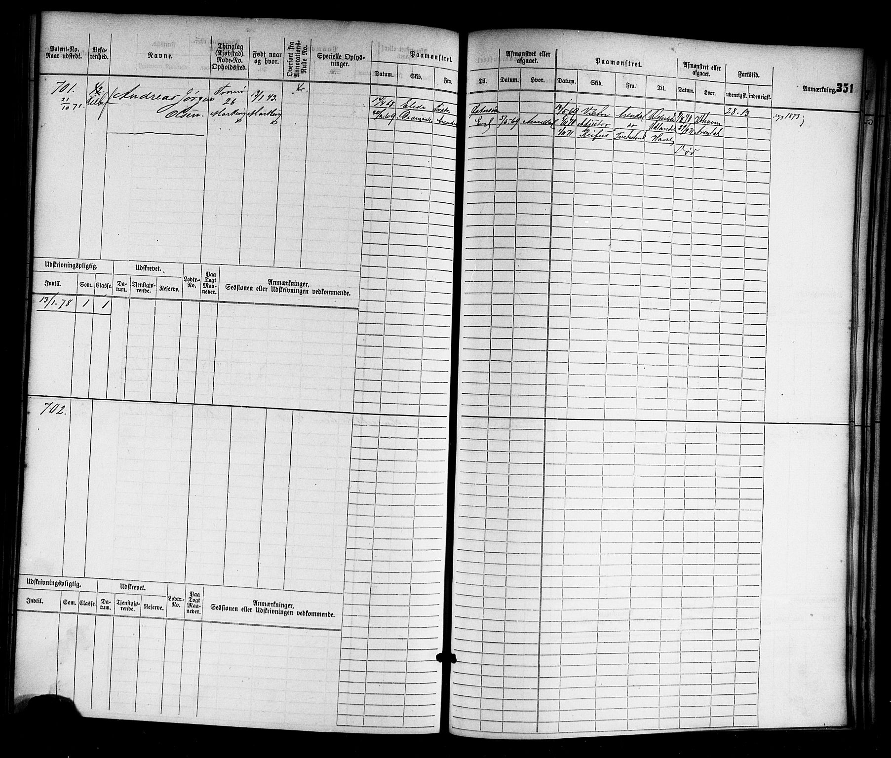 Arendal mønstringskrets, AV/SAK-2031-0012/F/Fb/L0010: Hovedrulle nr 1-774, S-8, 1868-1885, p. 364