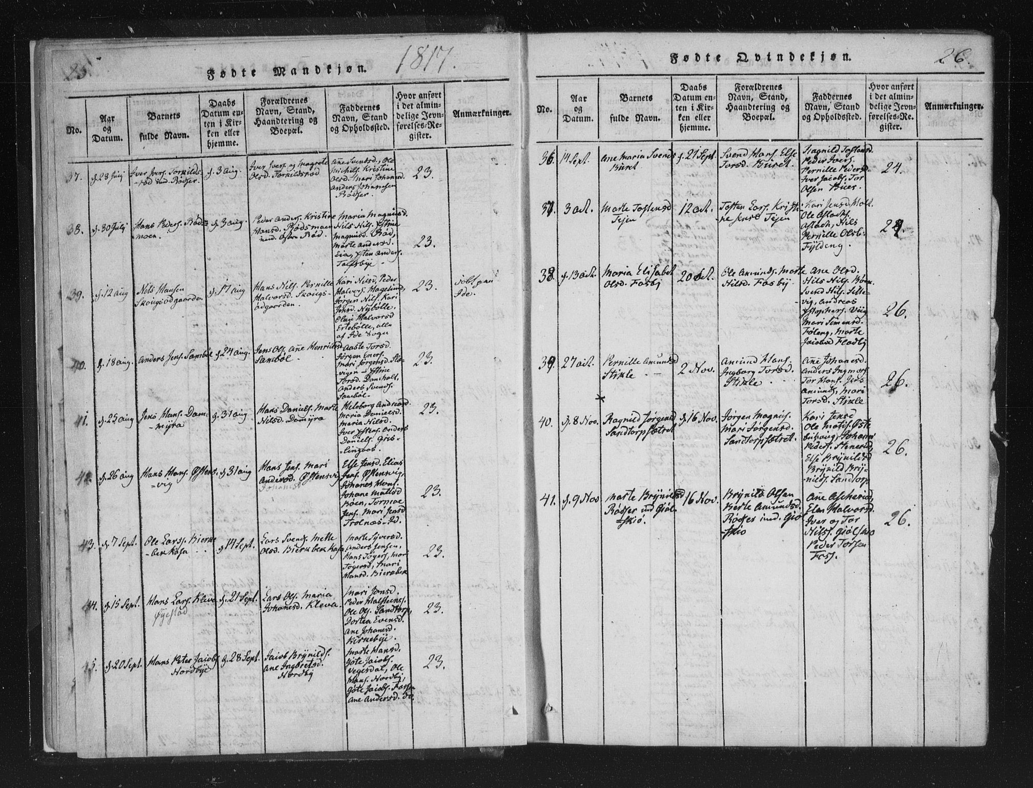 Aremark prestekontor Kirkebøker, AV/SAO-A-10899/F/Fc/L0001: Parish register (official) no. III 1, 1814-1834, p. 25-26